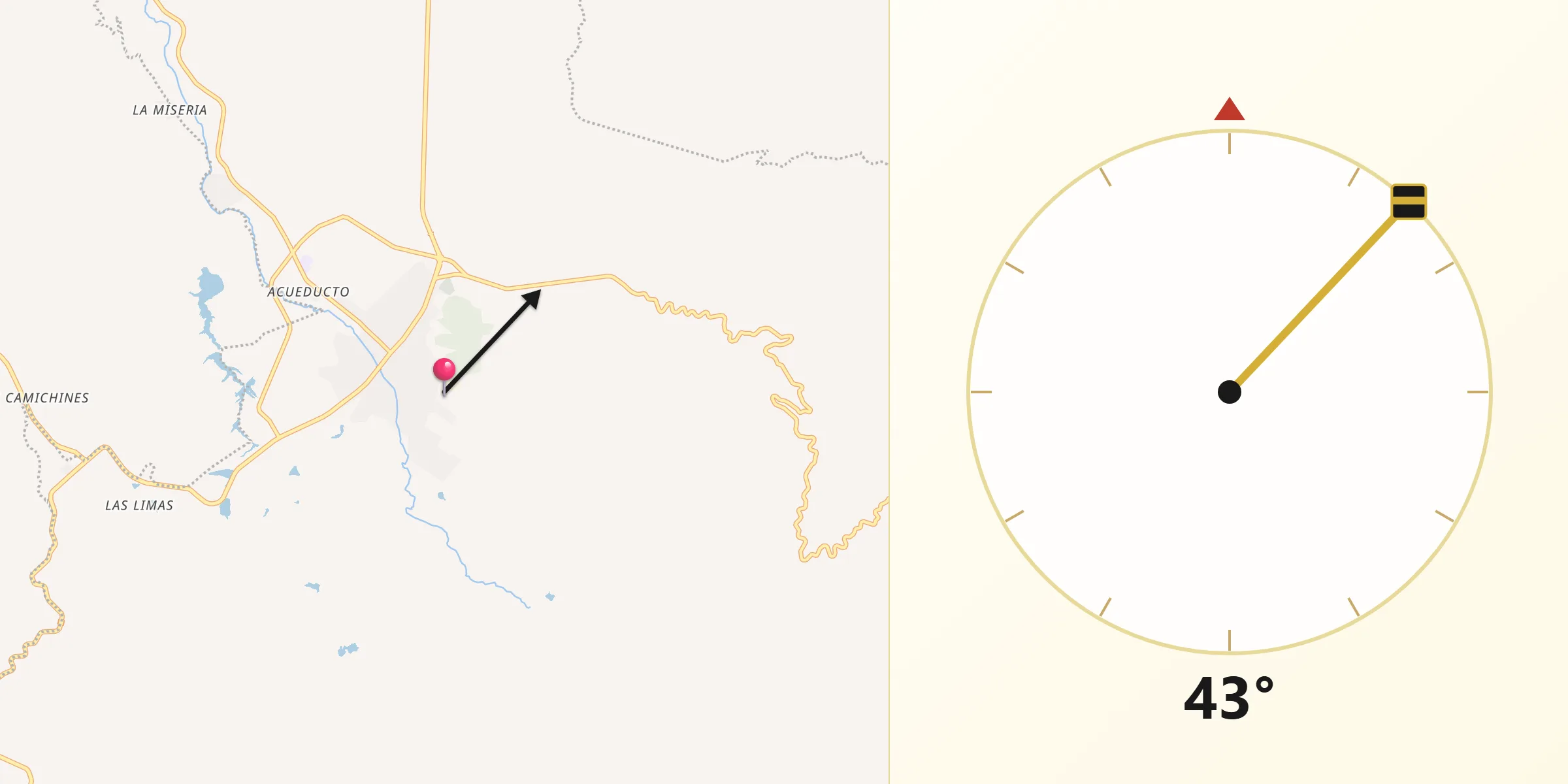 Dirección de la Qibla desde Tecalitlán