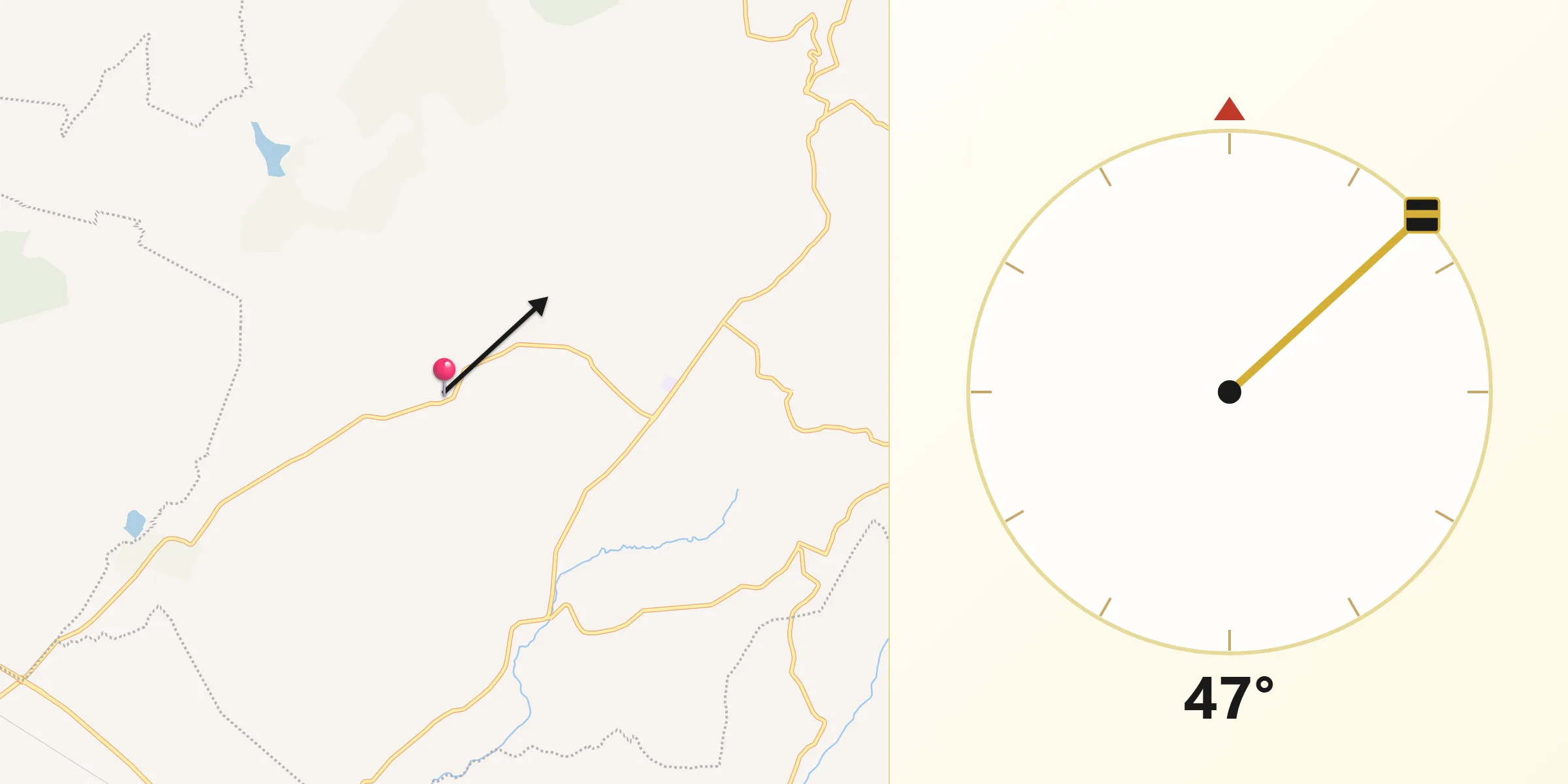Dirección de la Qibla desde Toluca de Guadalupe
