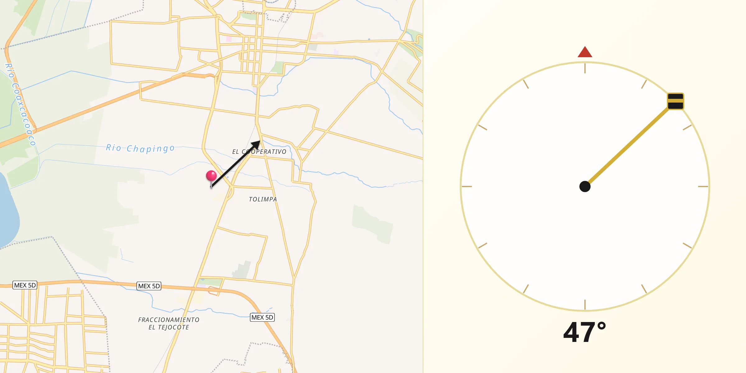 Dirección de la Qibla desde San Bernardino