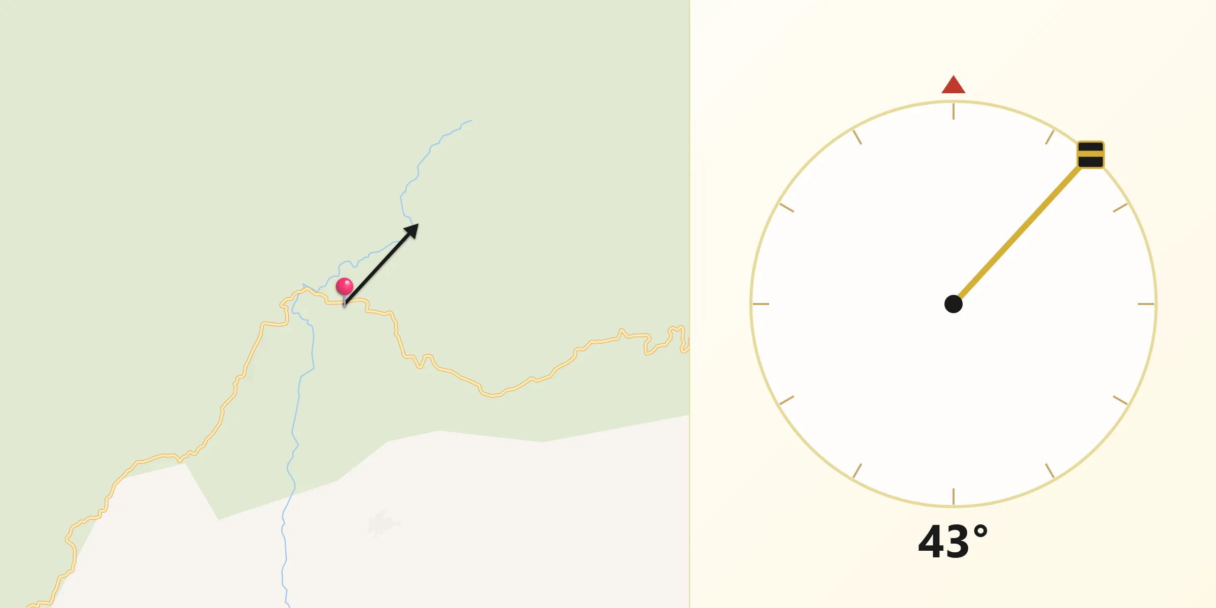 Dirección de la Qibla desde Chancol