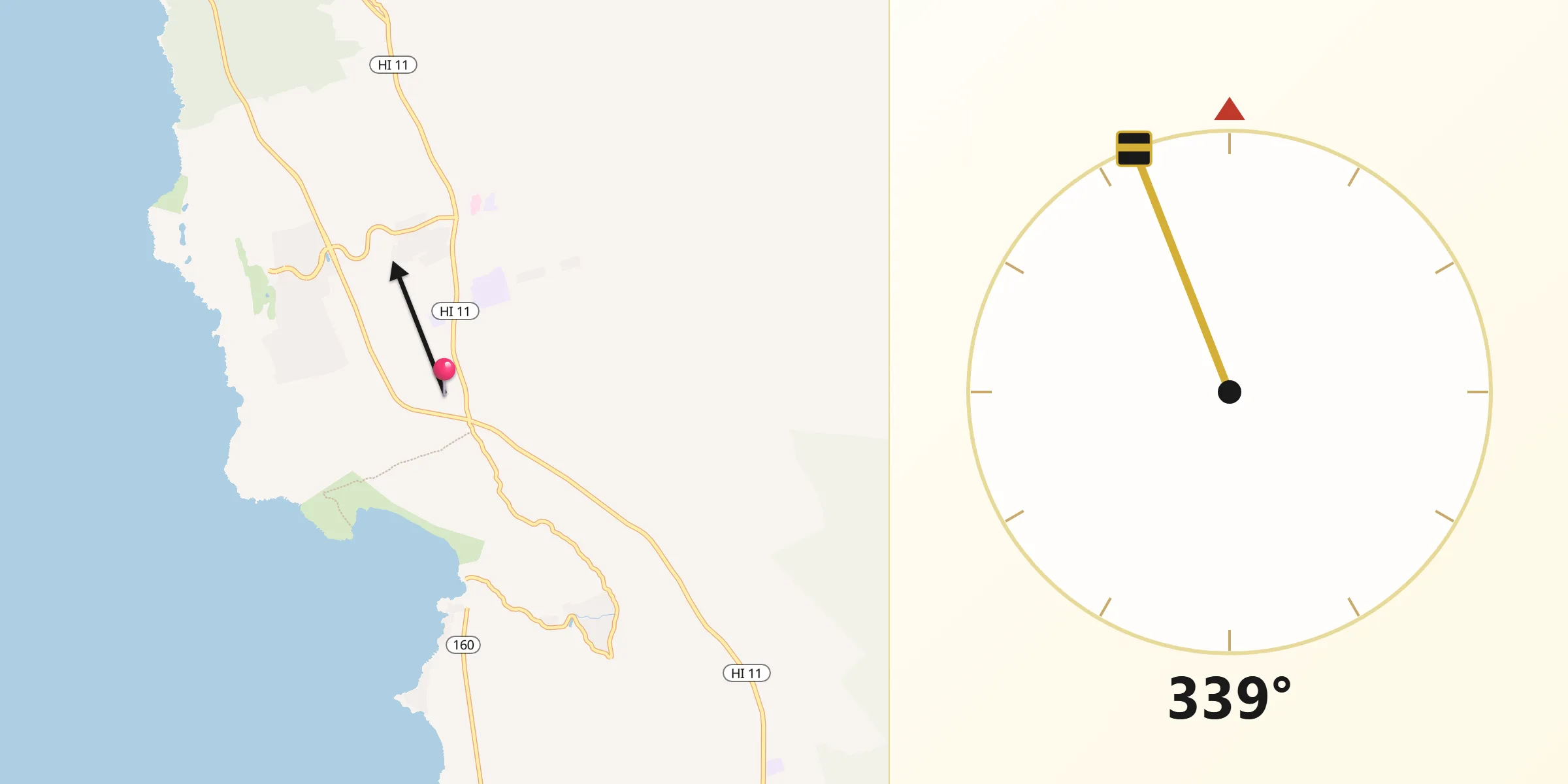 Qibla Direction from Captain Cook
