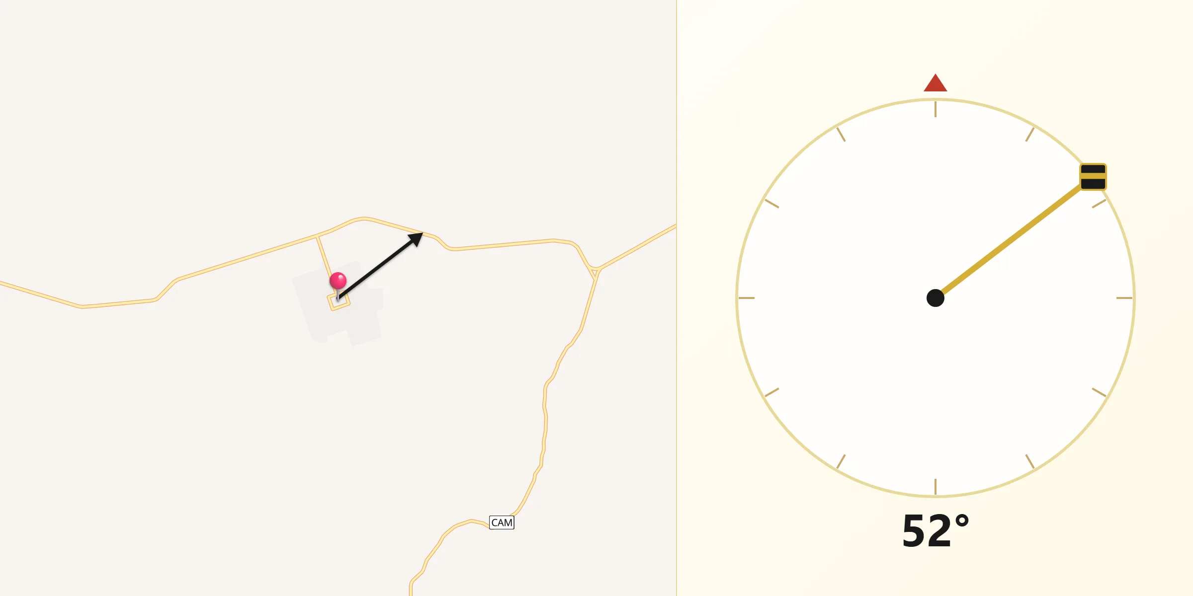 Dirección de la Qibla desde Santo Domingo Kesté