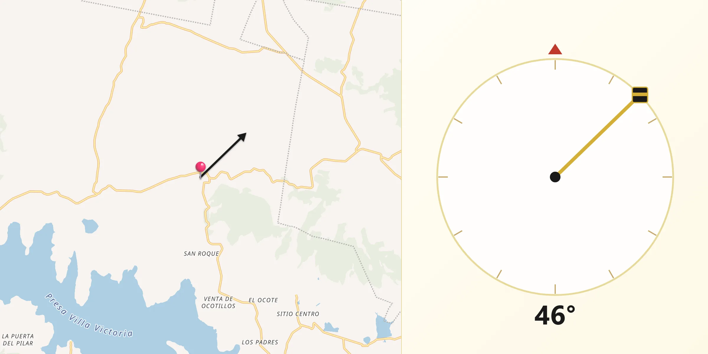 Dirección de la Qibla desde San Marcos de la Loma