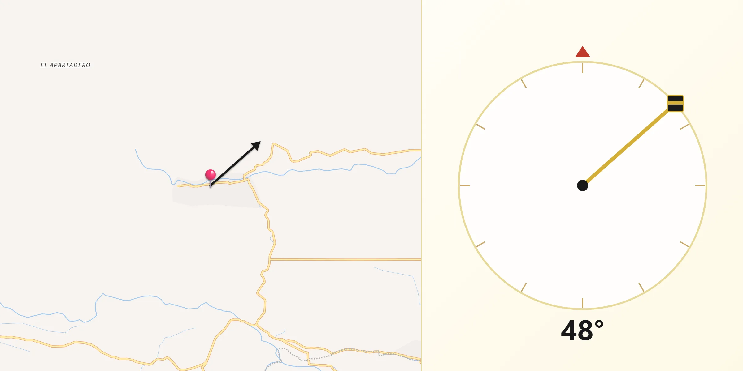 Dirección de la Qibla desde Mozomboa