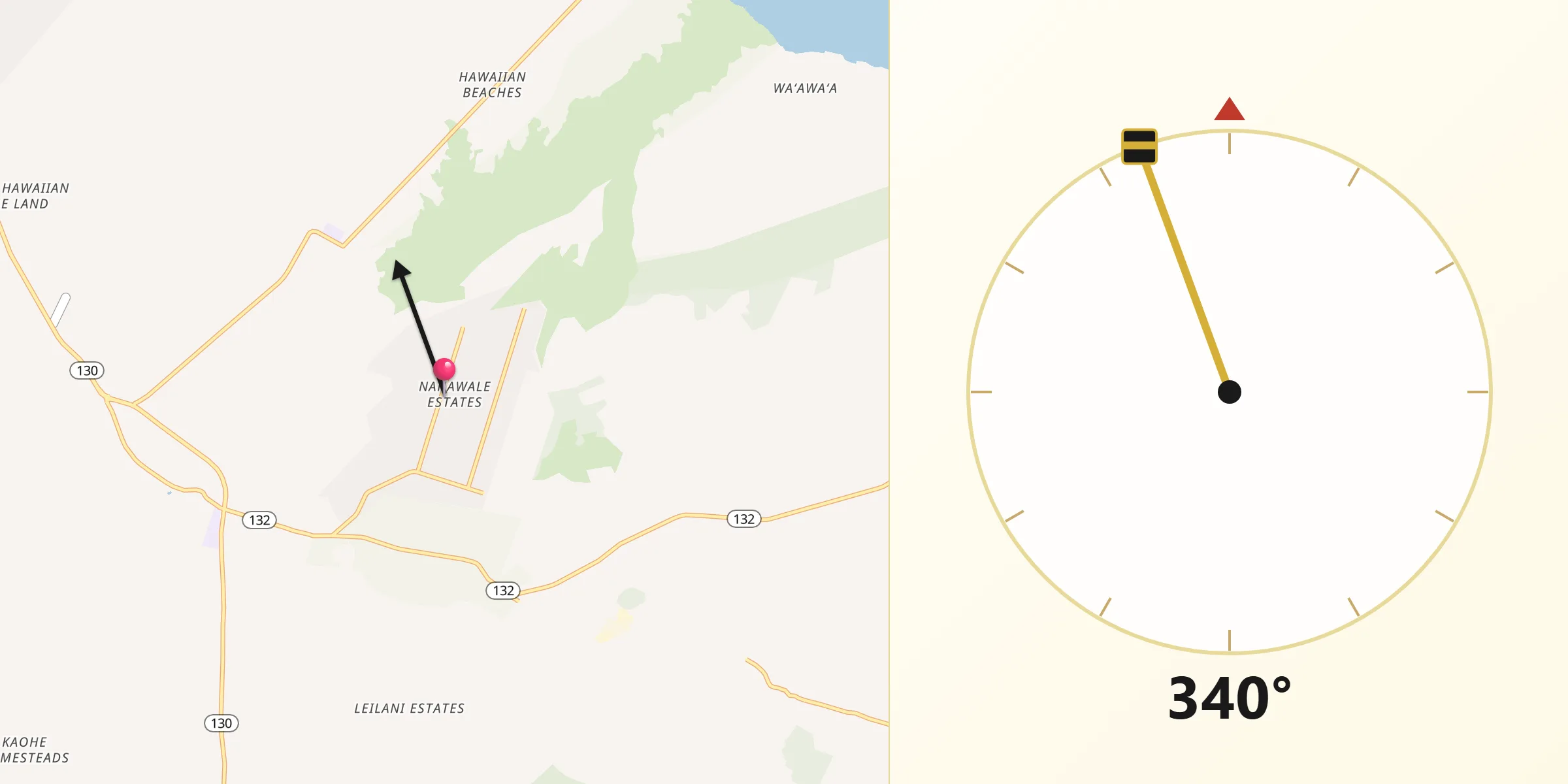 Qibla Direction from Nanawale Estates