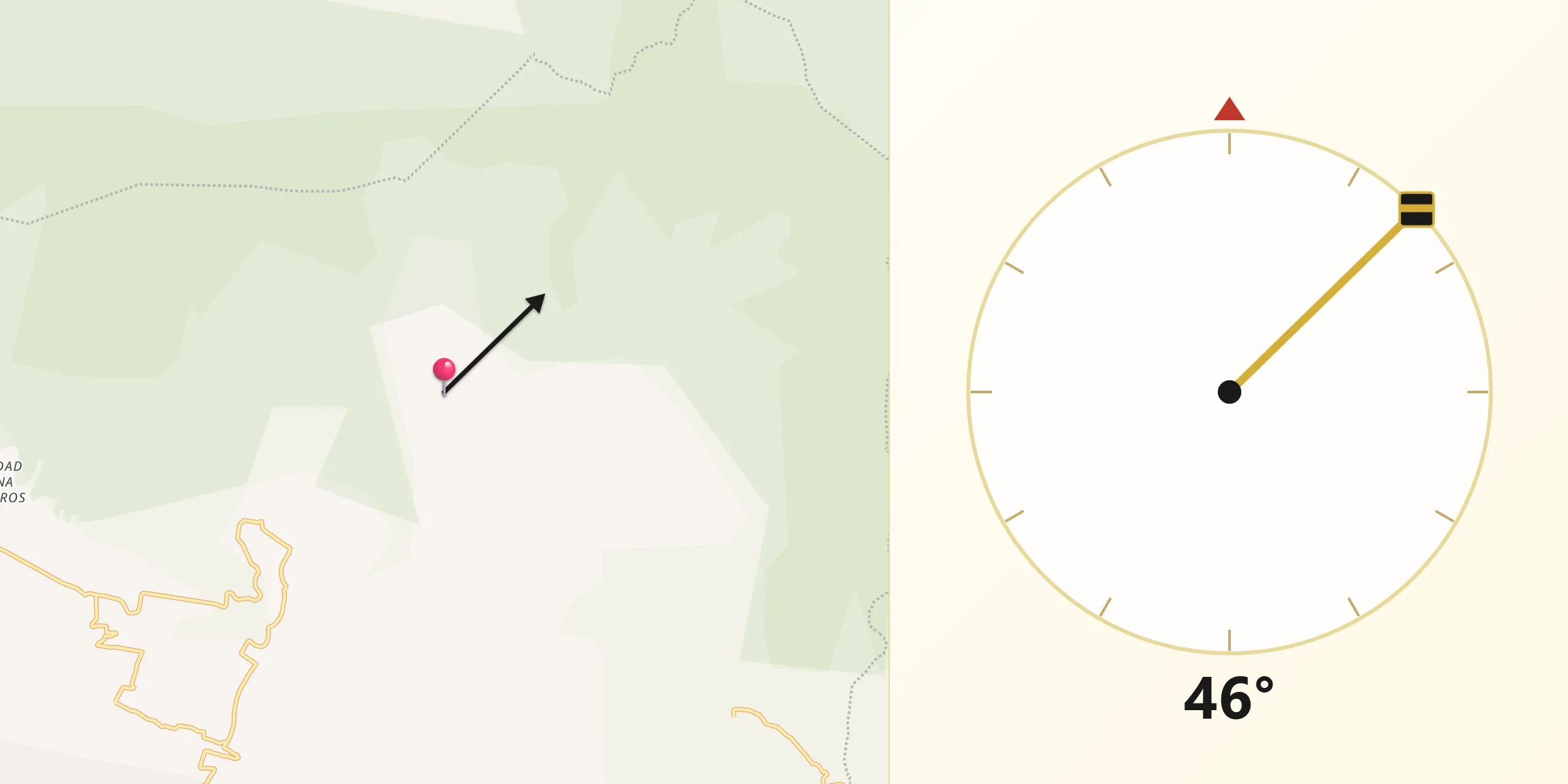 Dirección de la Qibla desde Francisco Serrato (San Bartolo)