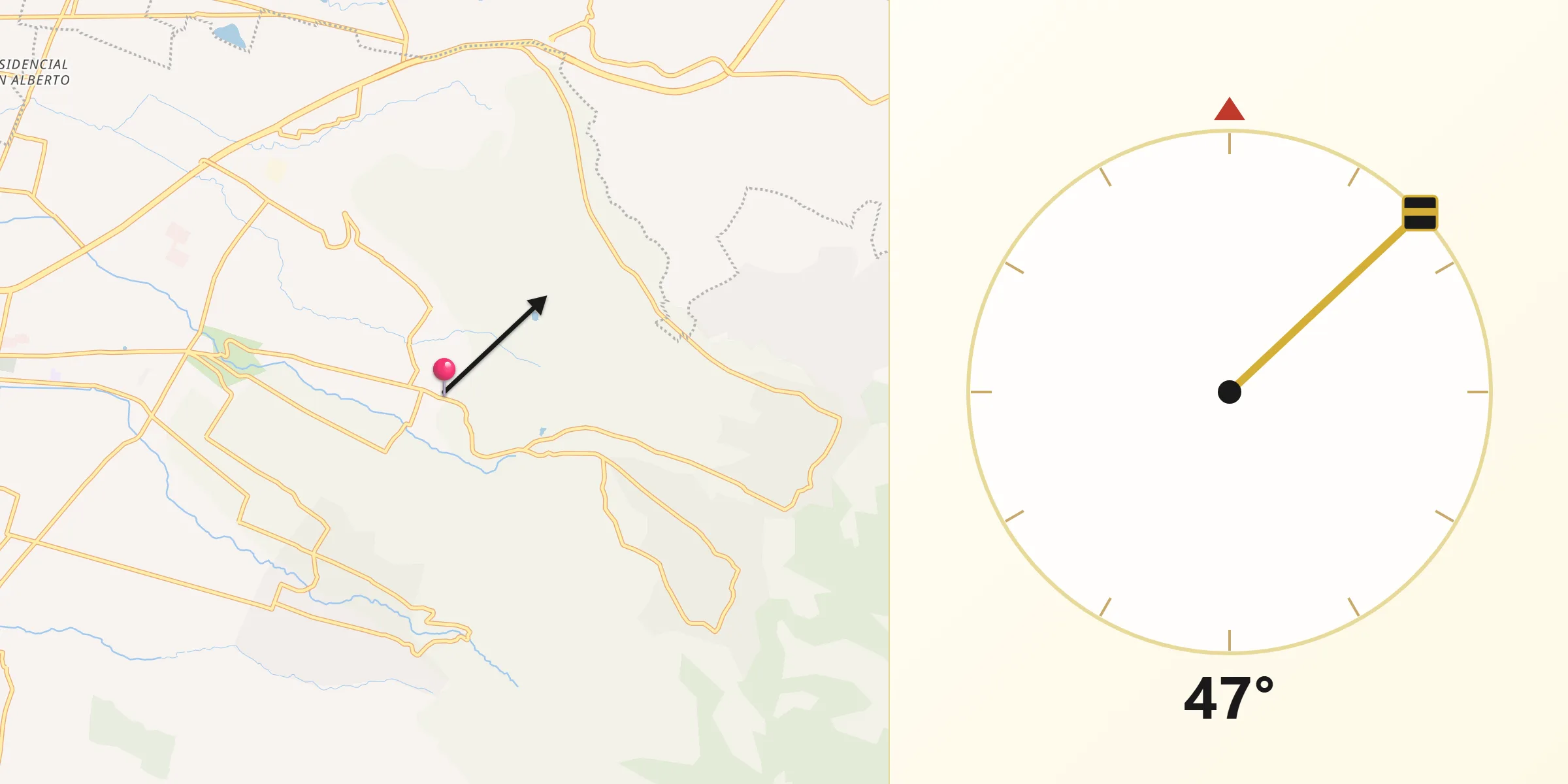 Dirección de la Qibla desde San Miguel Tlaixpan