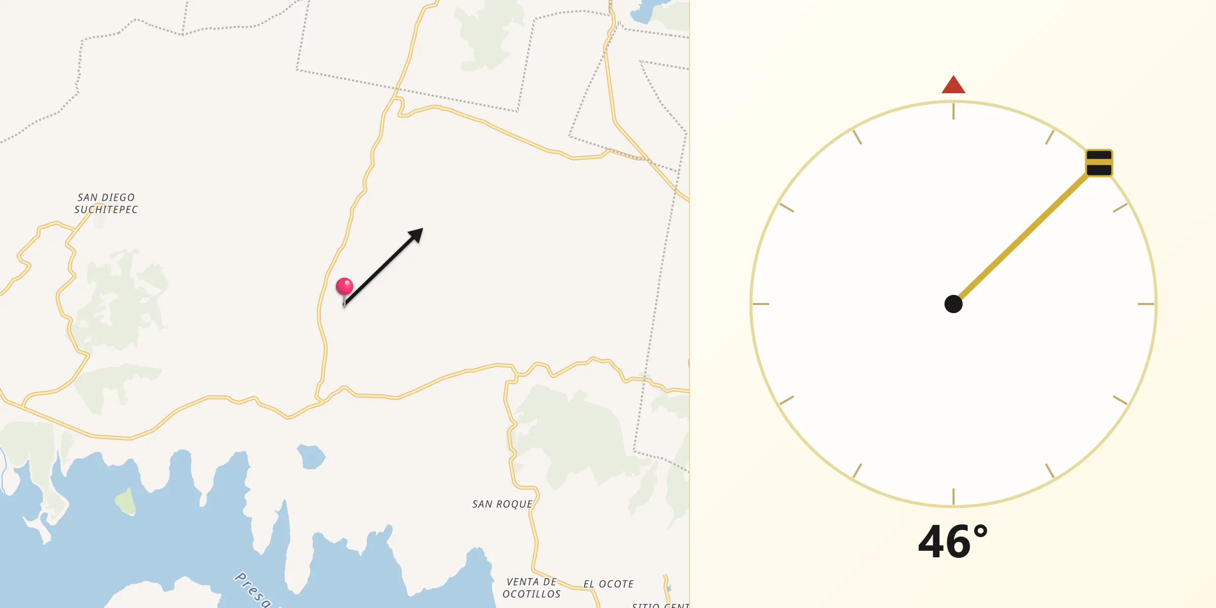 Dirección de la Qibla desde Cuadrilla Vieja