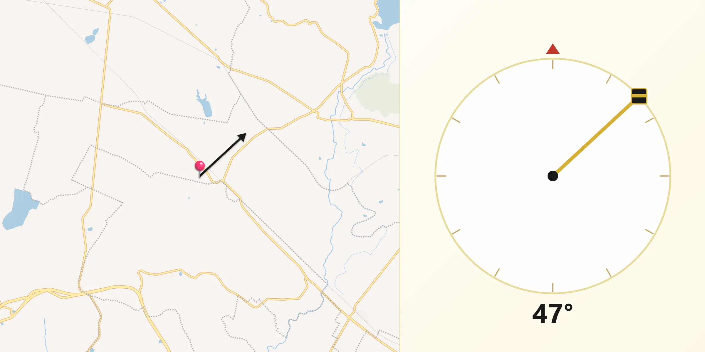 Dirección de la Qibla desde San José Cuamantzingo