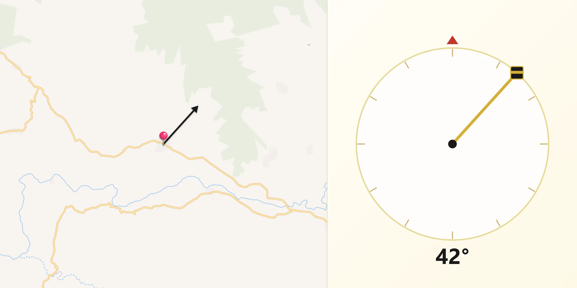 Dirección de la Qibla desde Cofradía