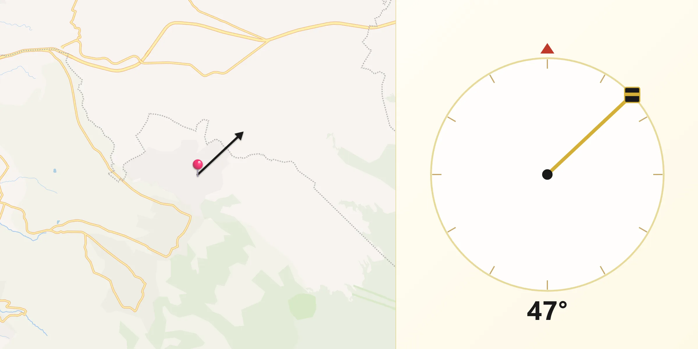 Dirección de la Qibla desde San Jerónimo Amanalco