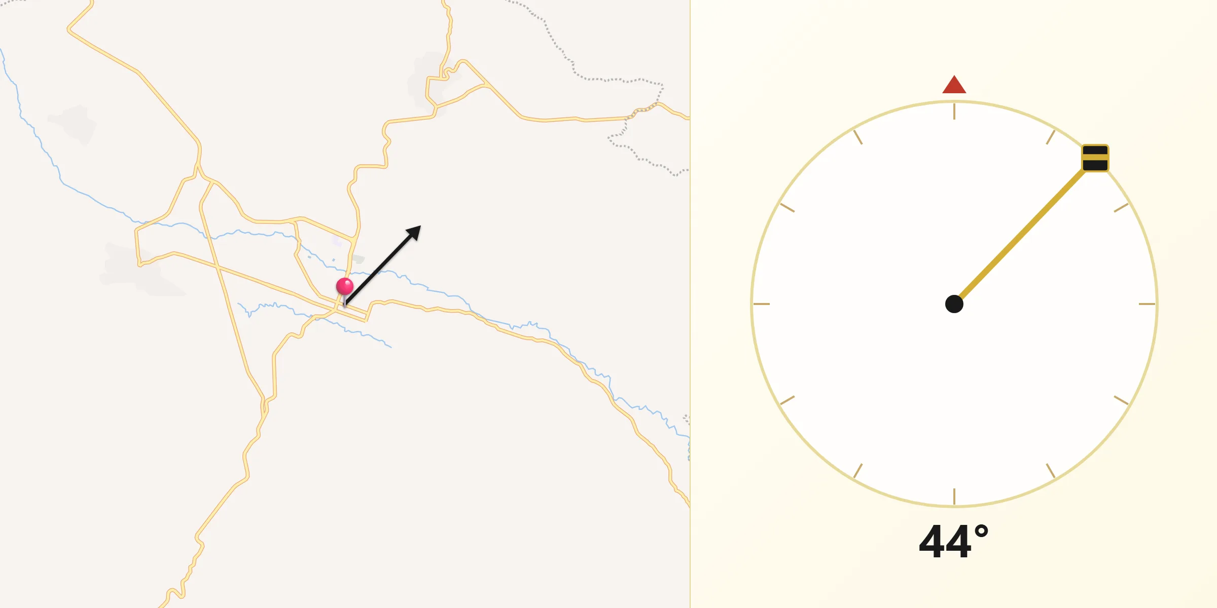 Dirección de la Qibla desde Peribán de Ramos