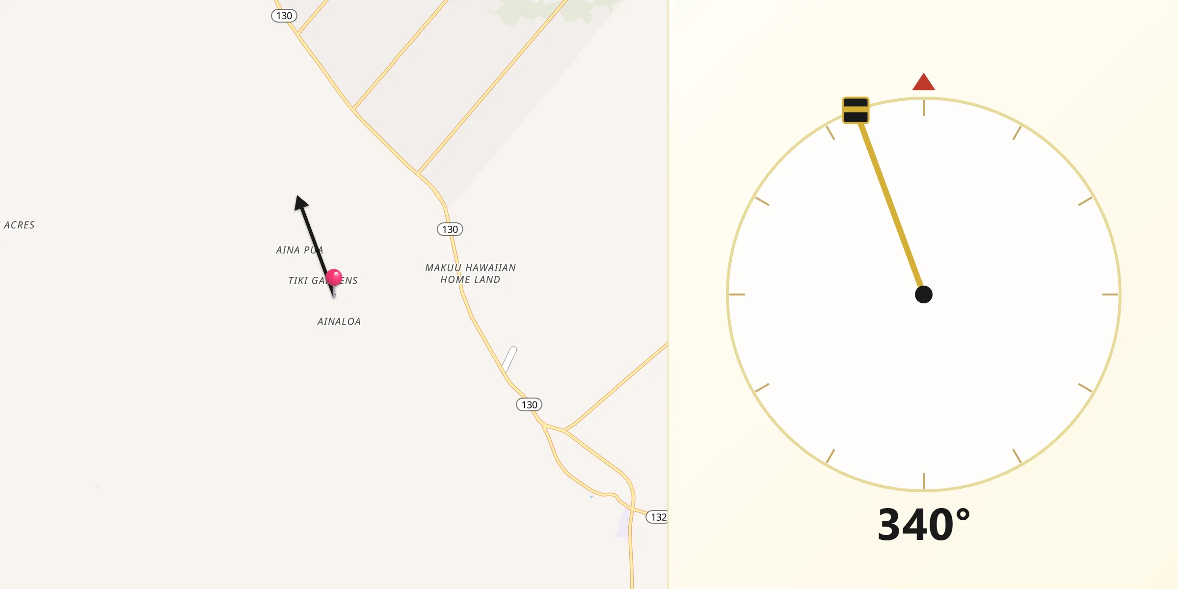 Qibla Direction from Ainaloa