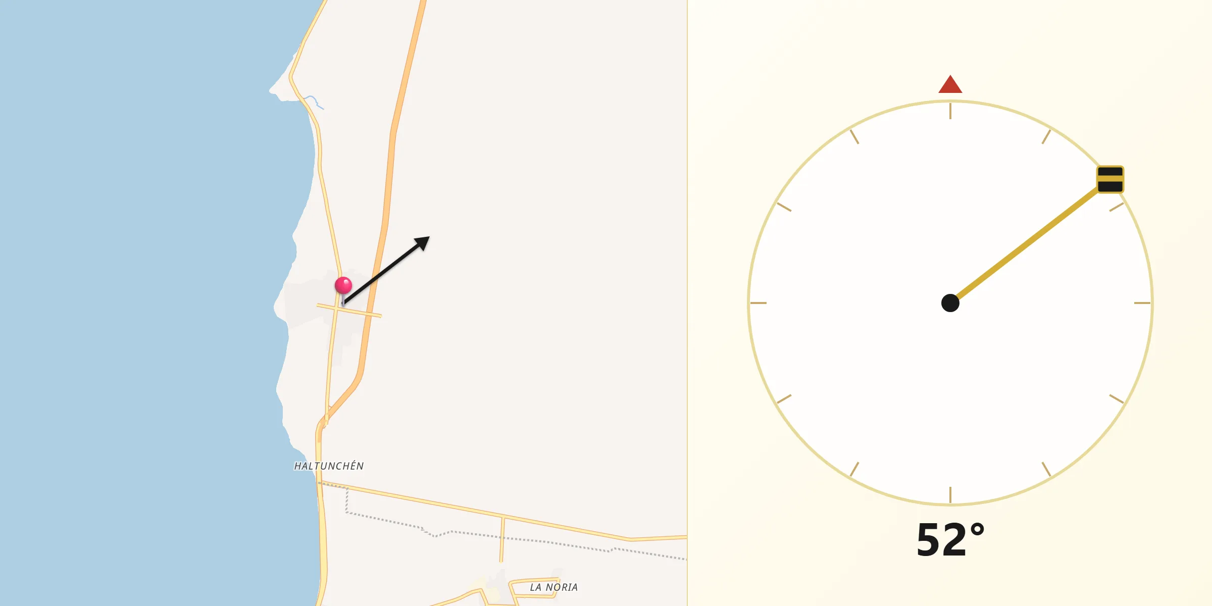 Dirección de la Qibla desde Villa Madero