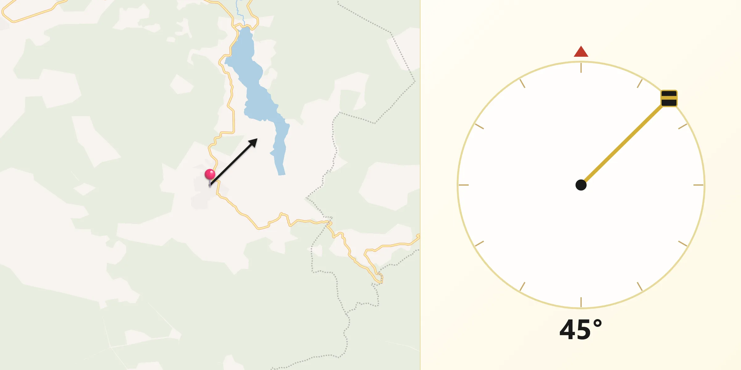 Dirección de la Qibla desde Agostitlán