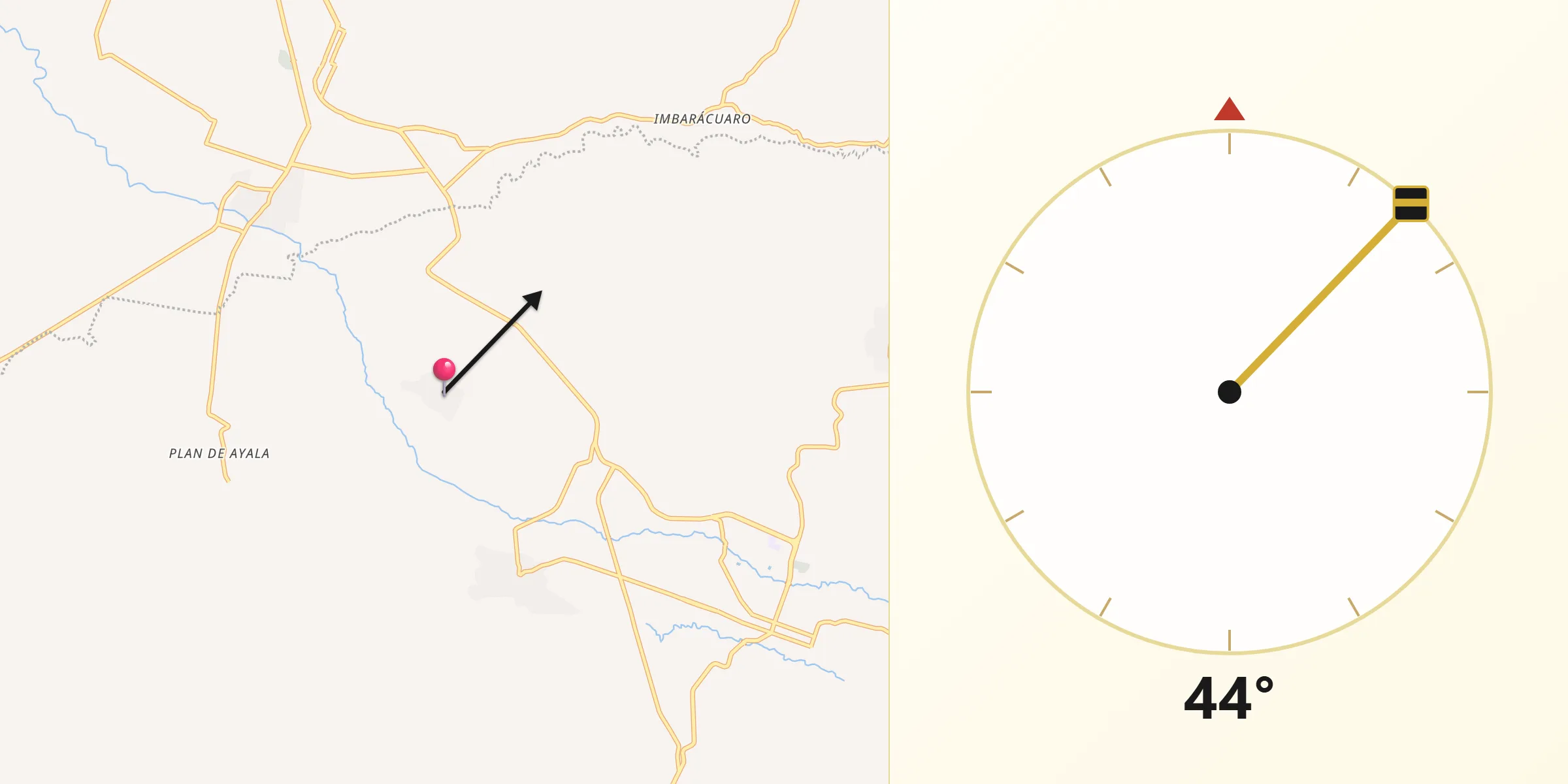 Dirección de la Qibla desde Gildardo Magaña (Los Ángeles)