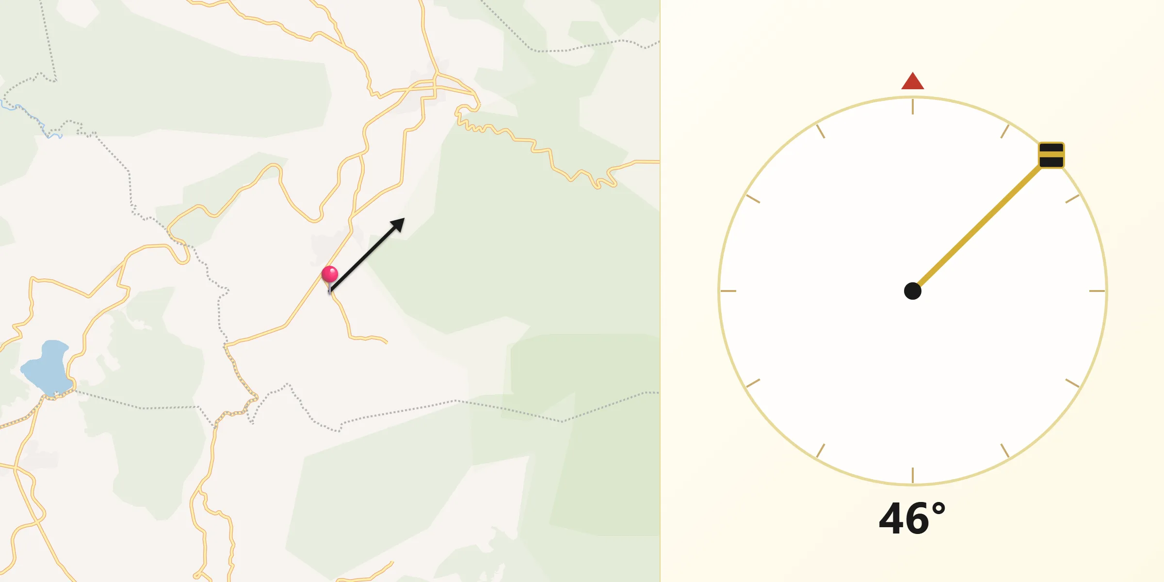 Dirección de la Qibla desde Manzana la Cofradía