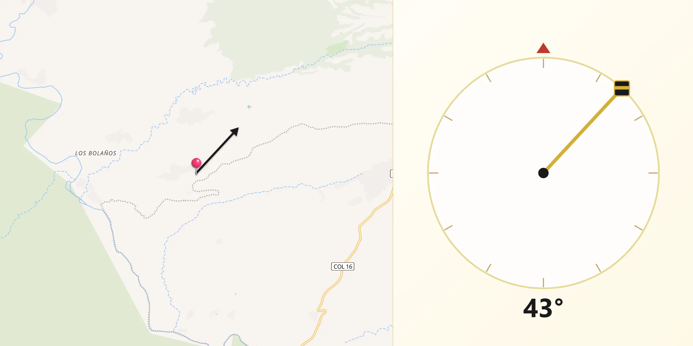 Dirección de la Qibla desde Tuxcacuesco