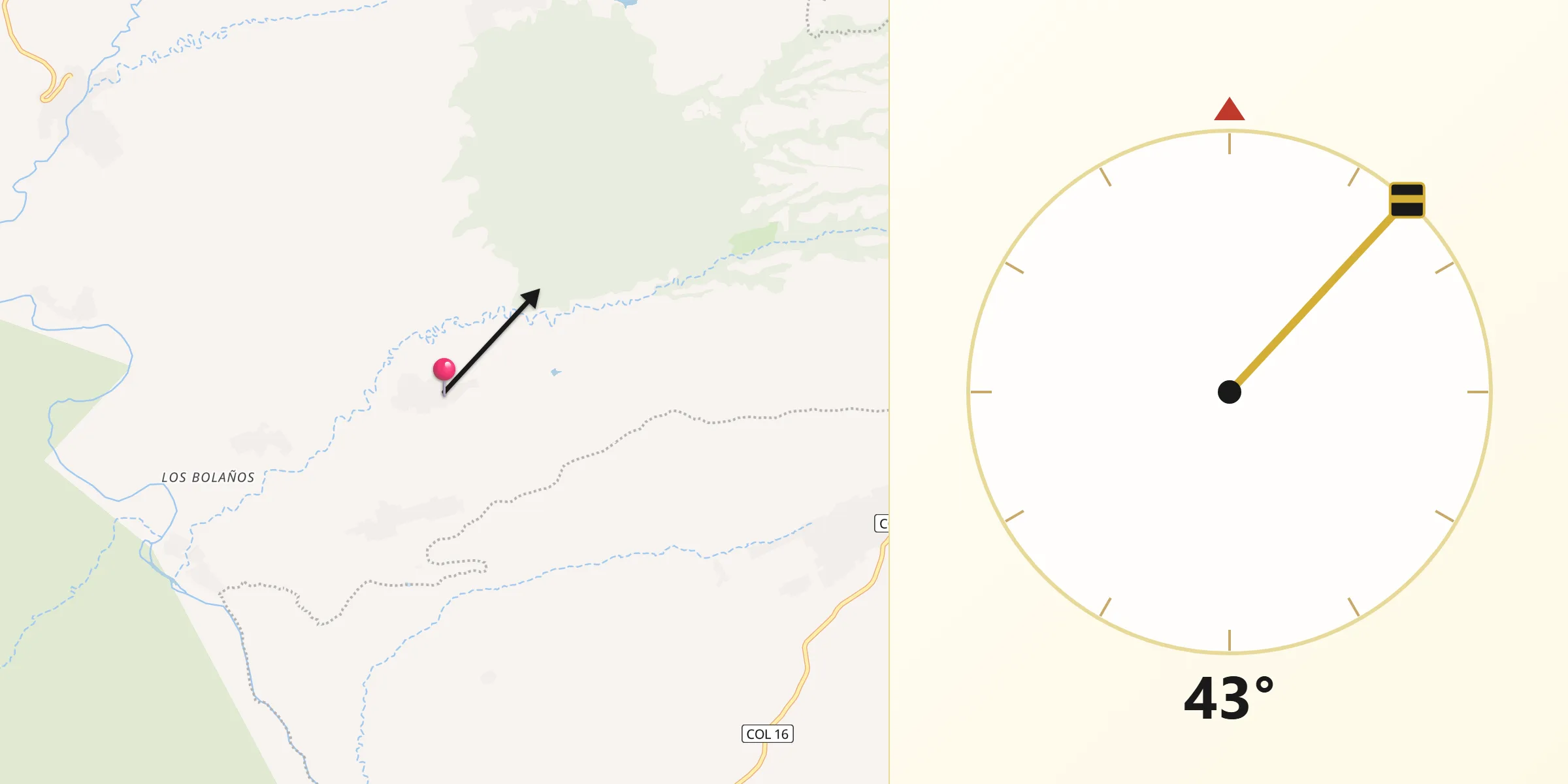 Dirección de la Qibla desde Huisichi