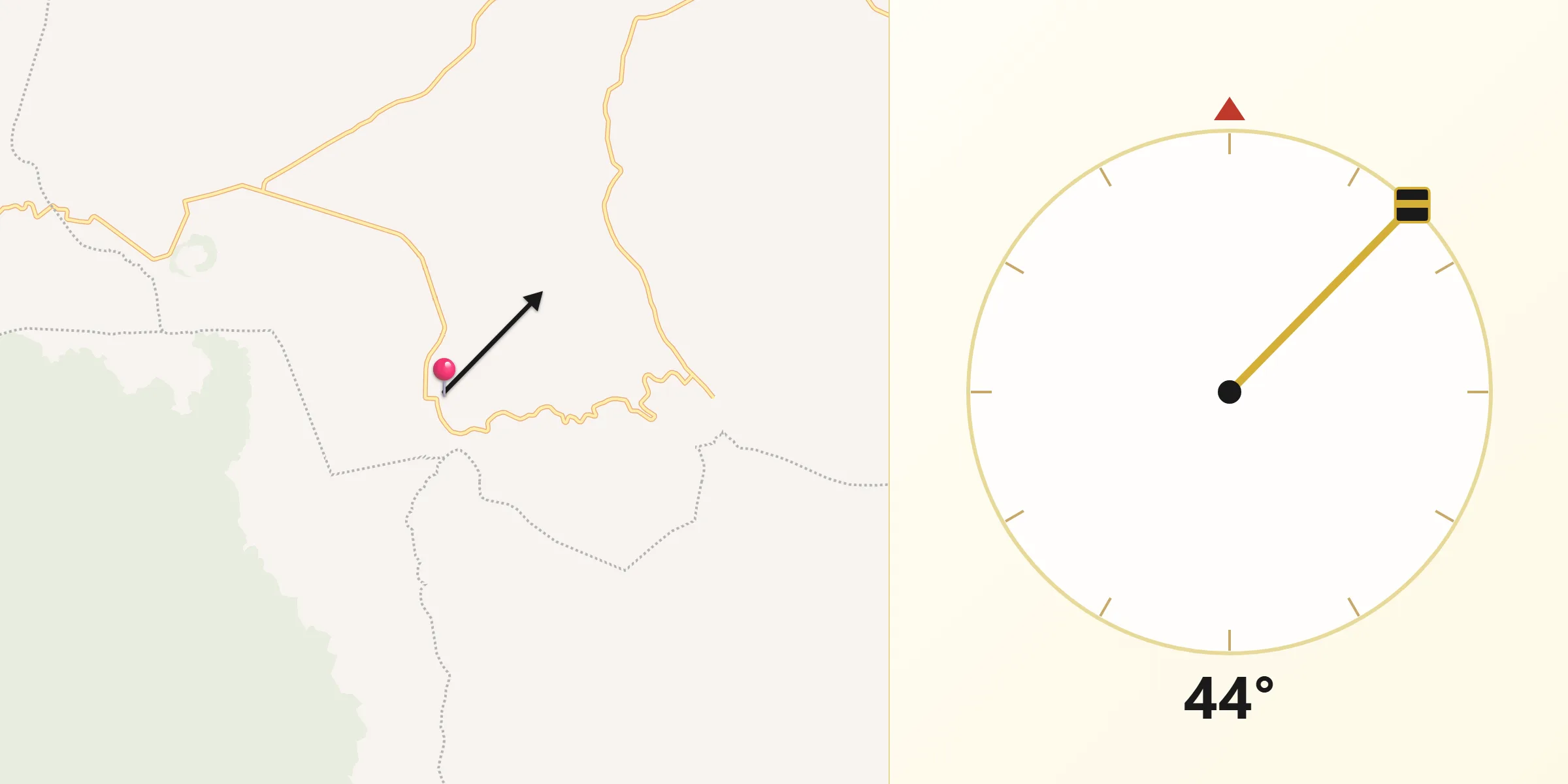 Dirección de la Qibla desde Turícuaro