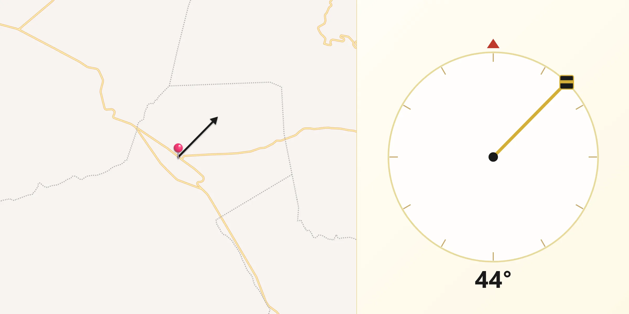 Dirección de la Qibla desde Pichátaro