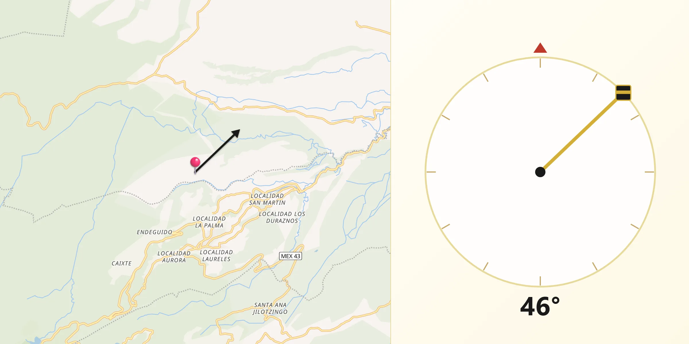 Dirección de la Qibla desde Transfiguración