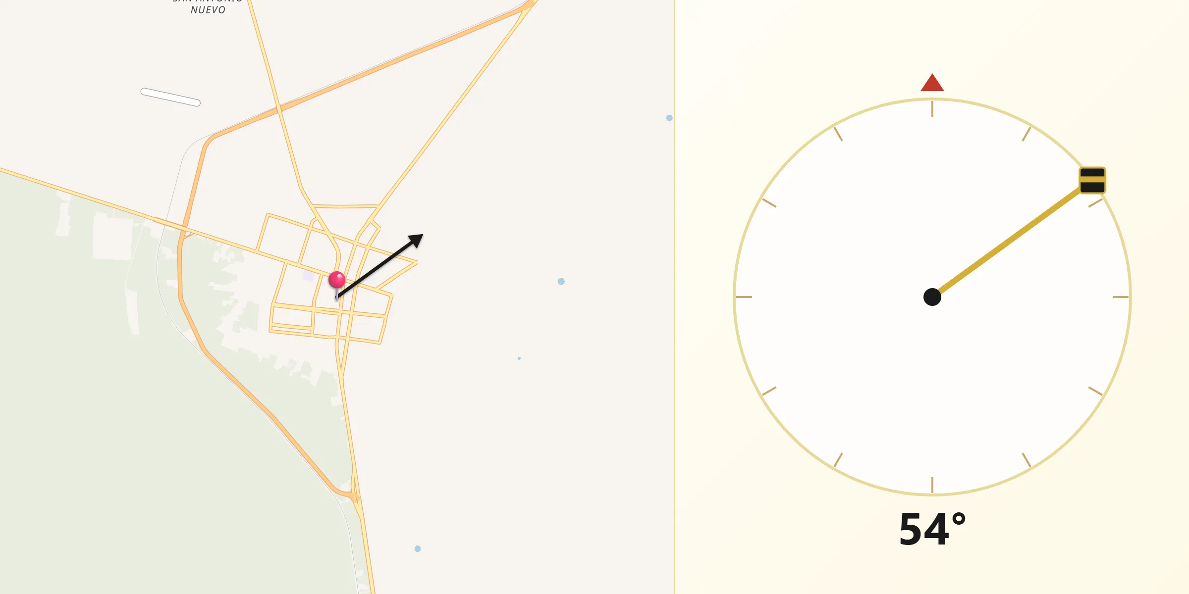 Dirección de la Qibla desde Felipe Carrillo Puerto