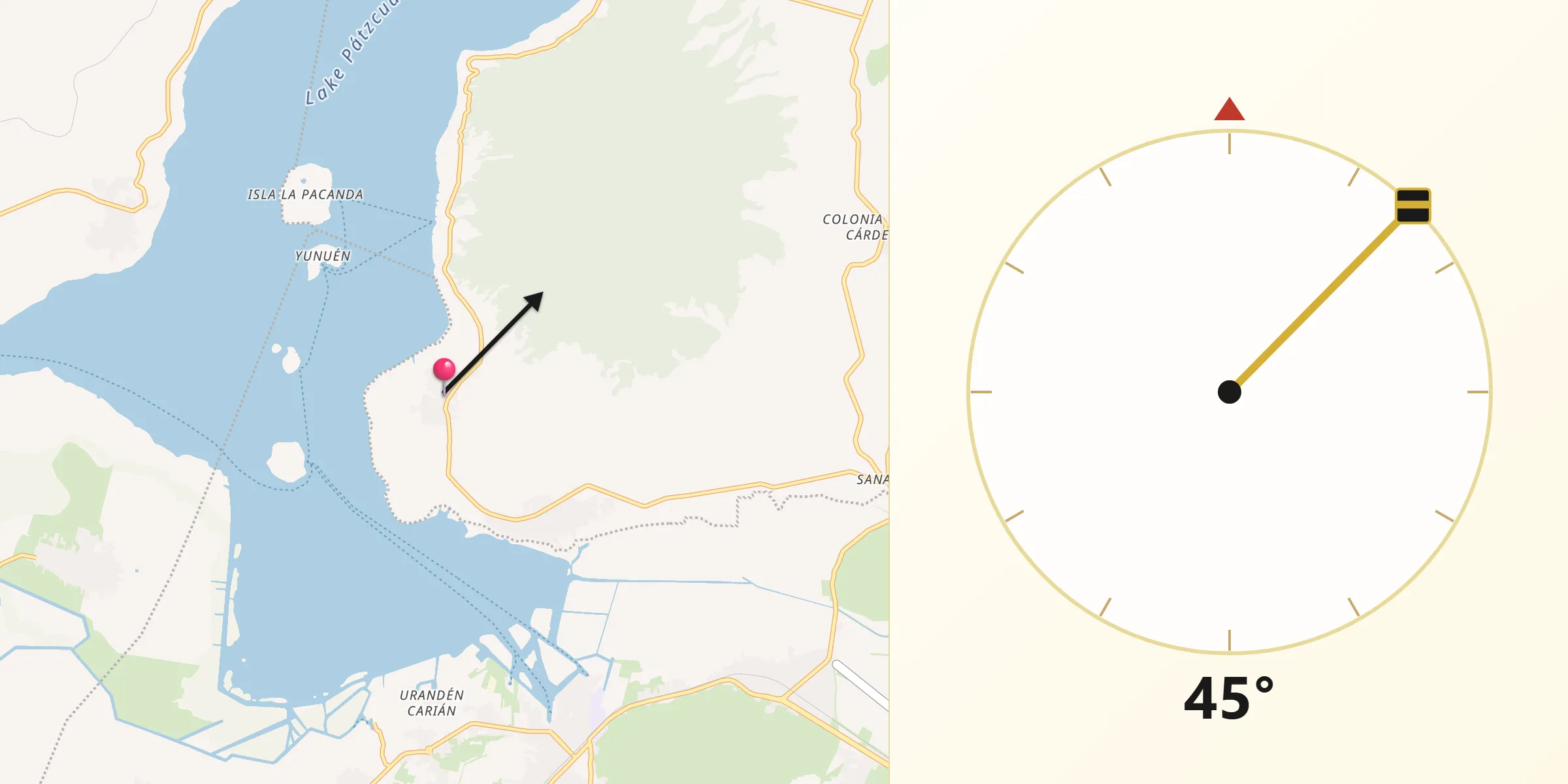 Dirección de la Qibla desde Cucuchucho