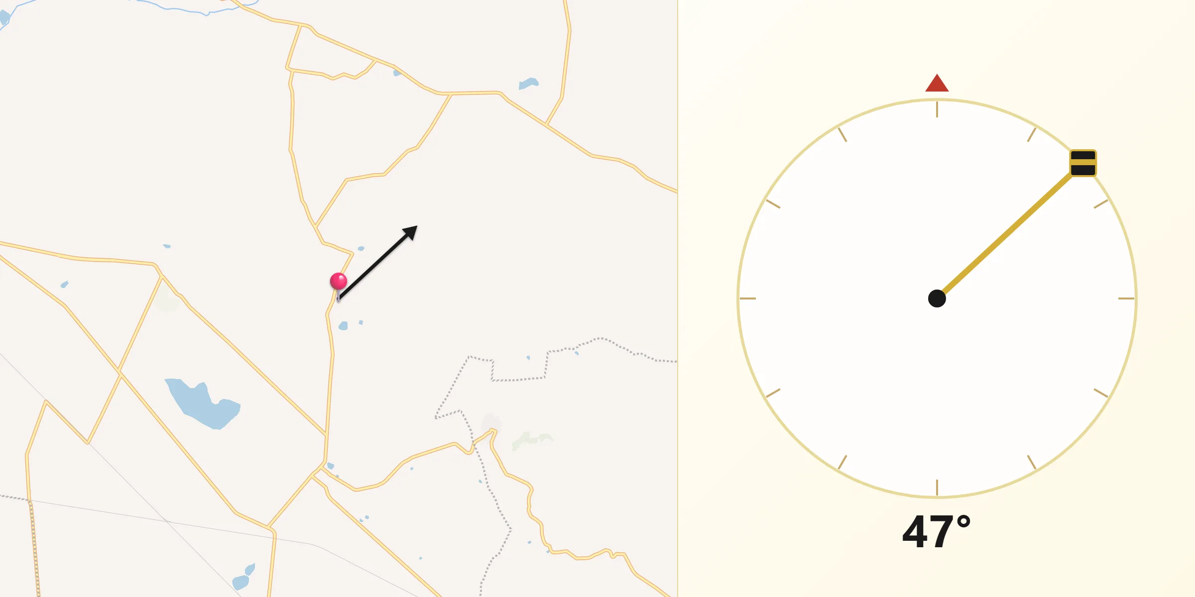 Dirección de la Qibla desde San José Tepeyahualco