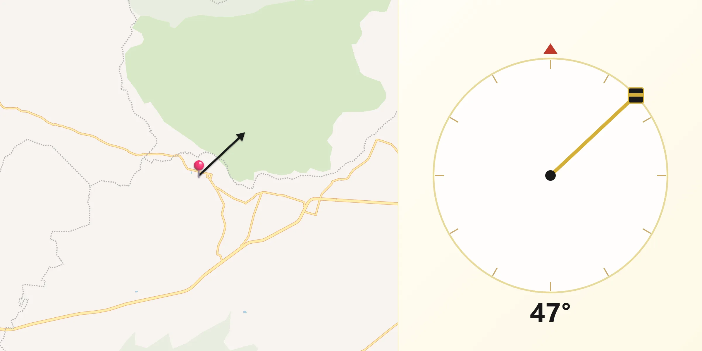 Dirección de la Qibla desde Santiago Cuaula