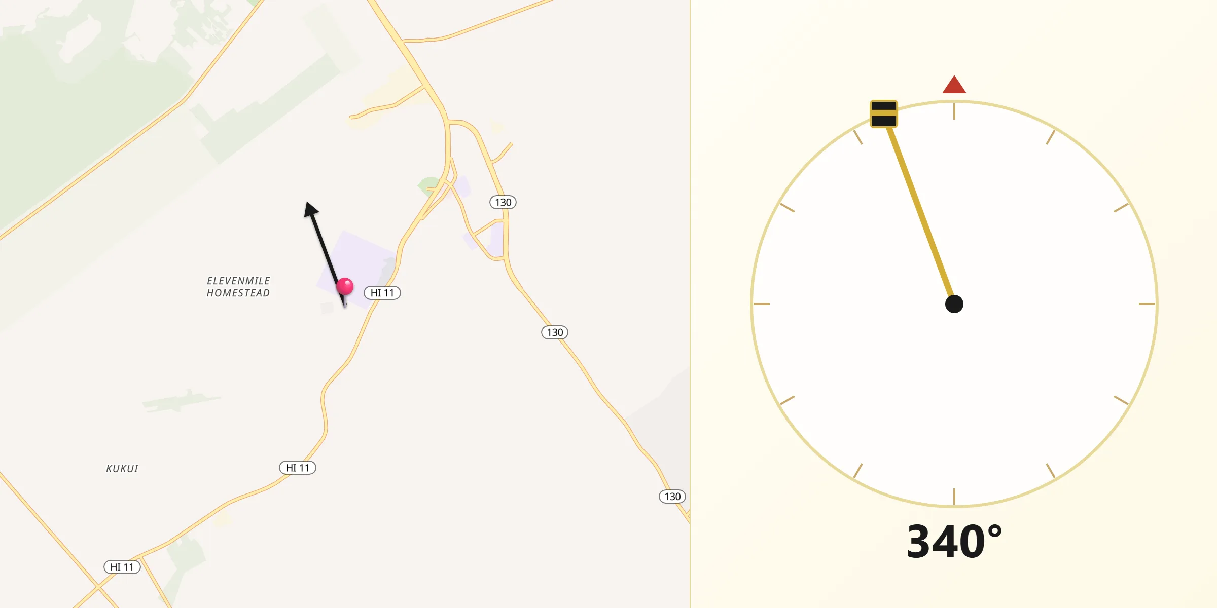 Qibla Direction from Kurtistown