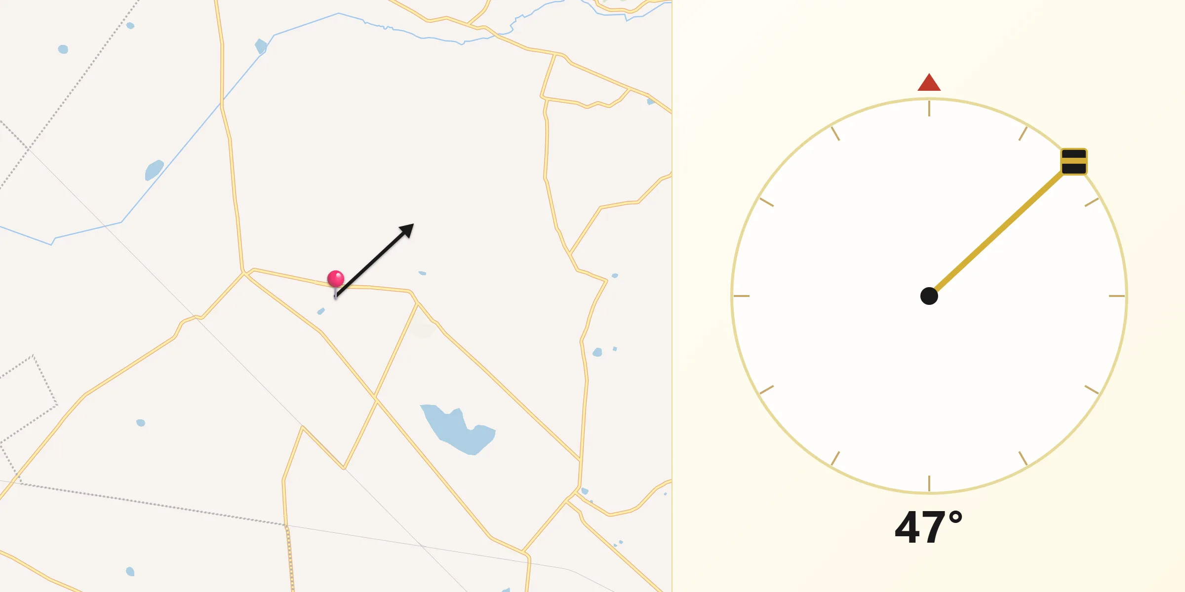 Dirección de la Qibla desde San Lorenzo Sóltepec