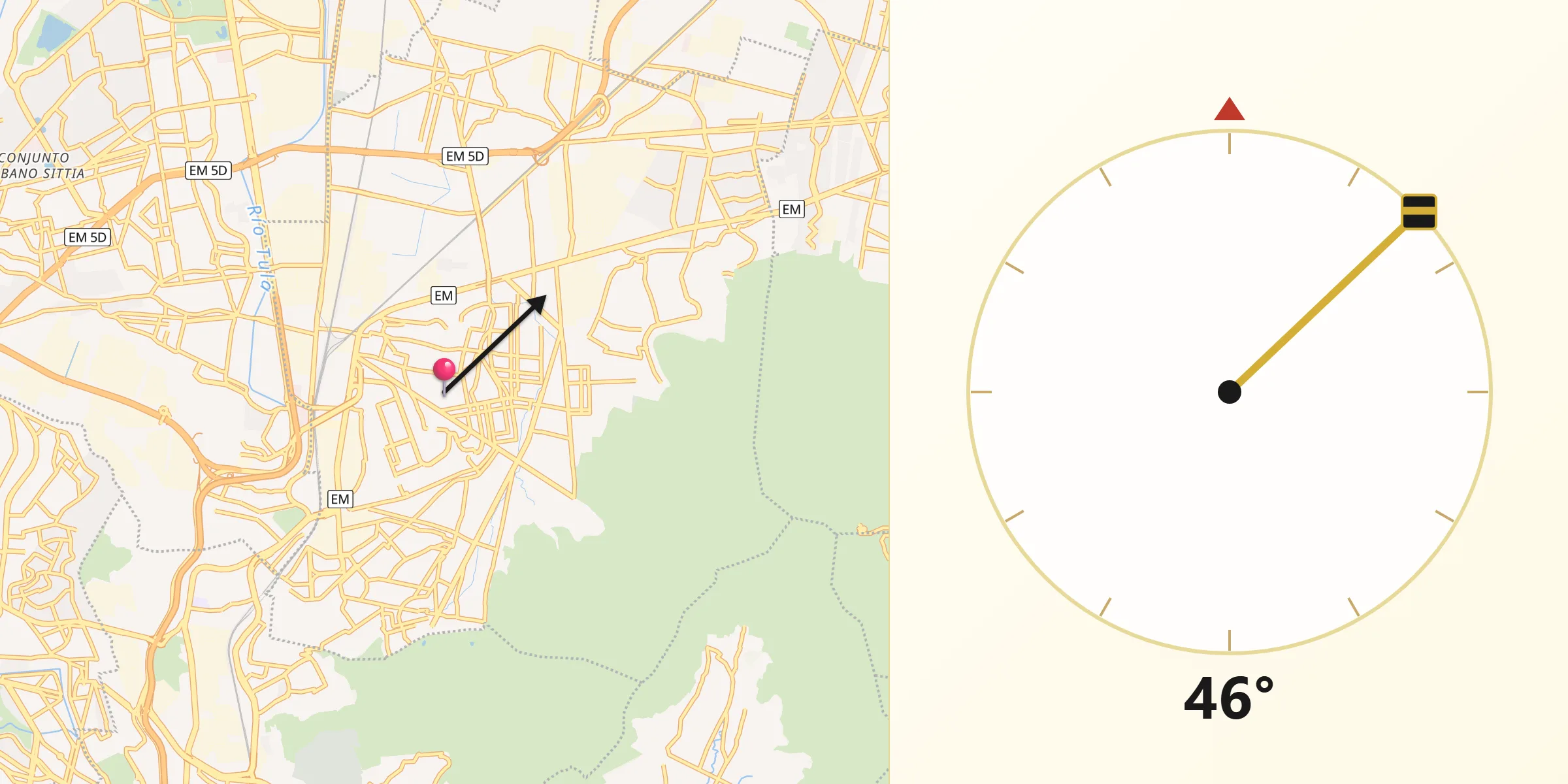 Dirección de la Qibla desde Buenavista