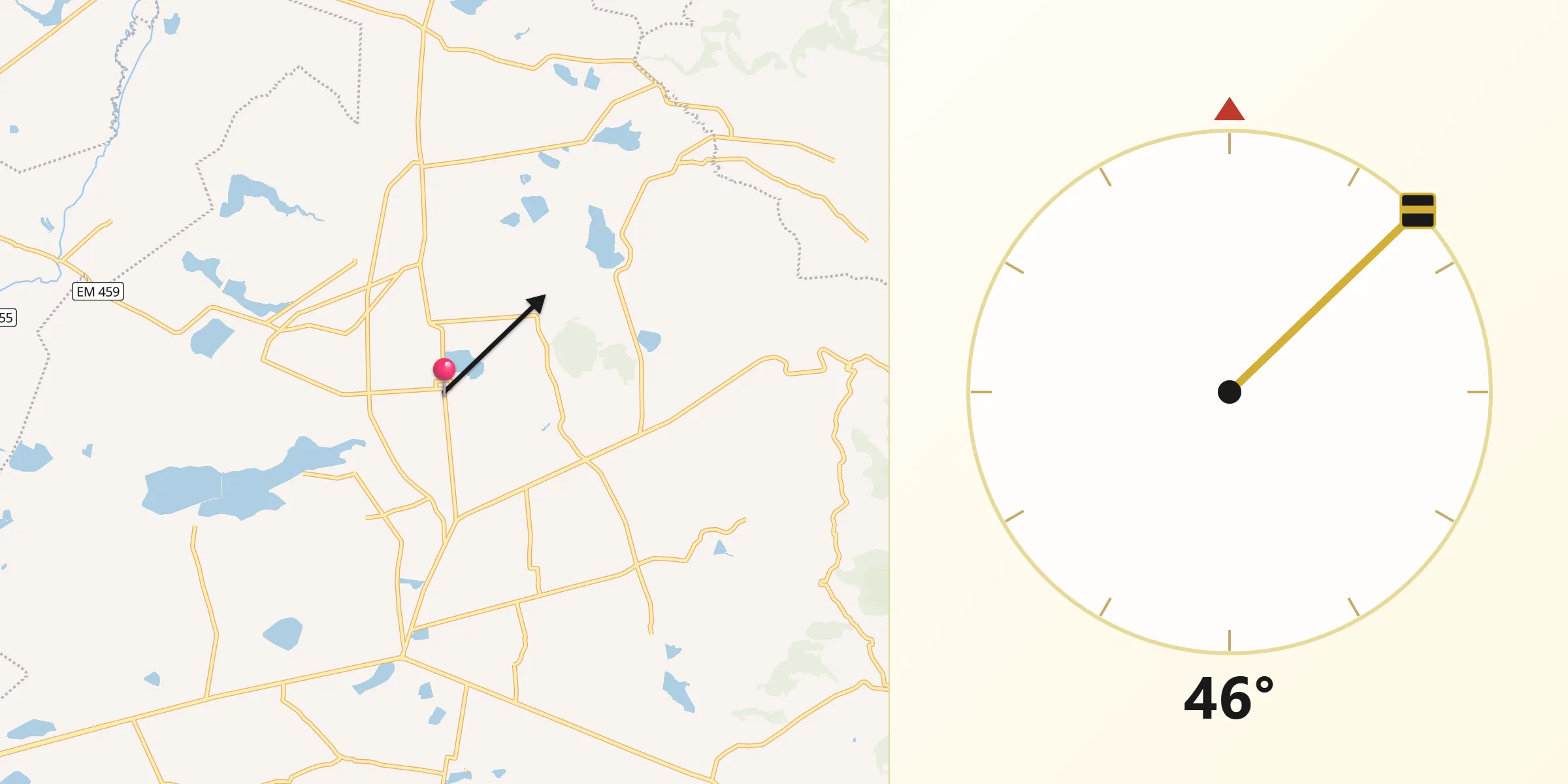 Dirección de la Qibla desde Buenos Aires
