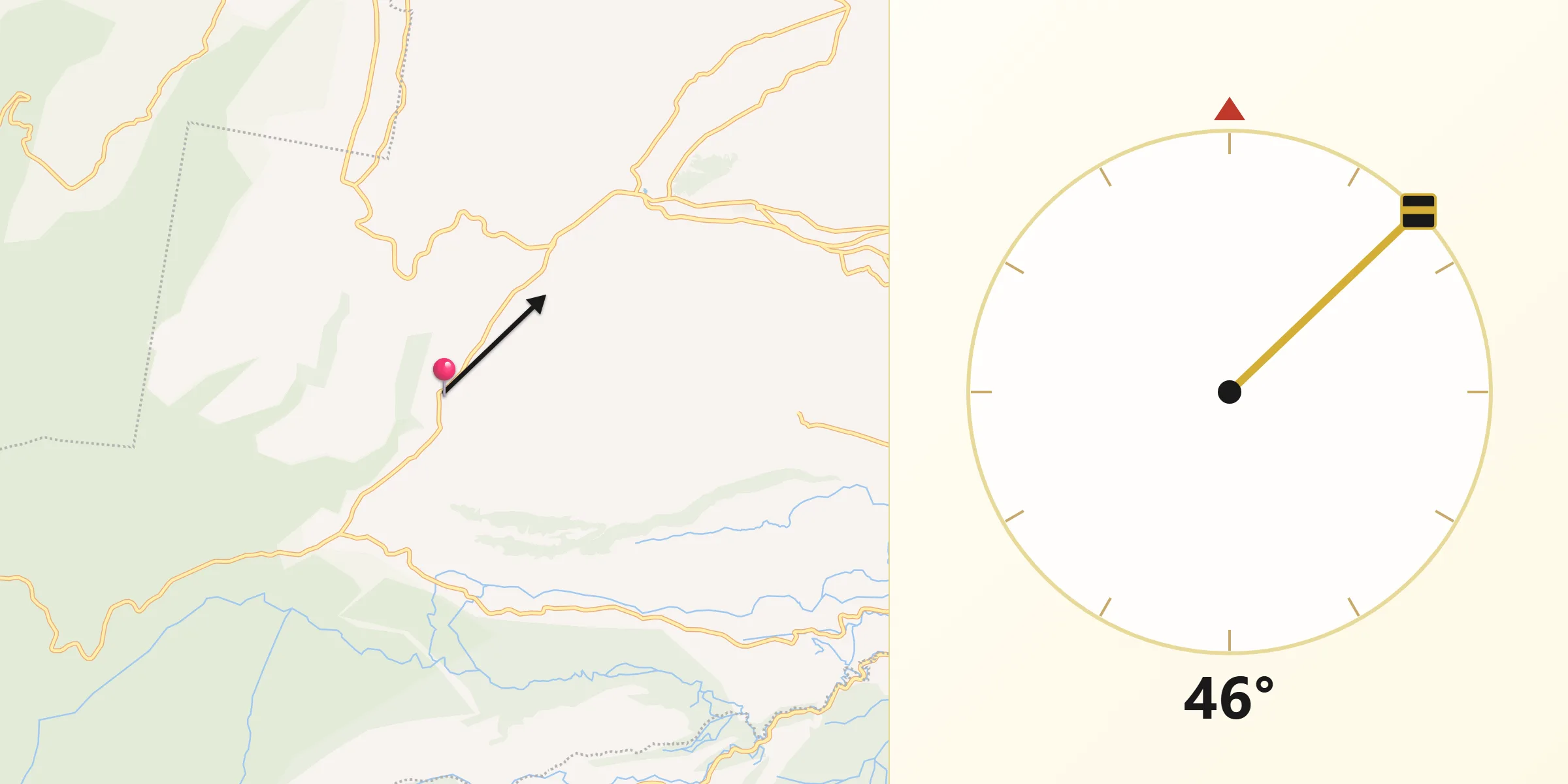 Dirección de la Qibla desde Quinto Barrio (Ejido Cahuacán)