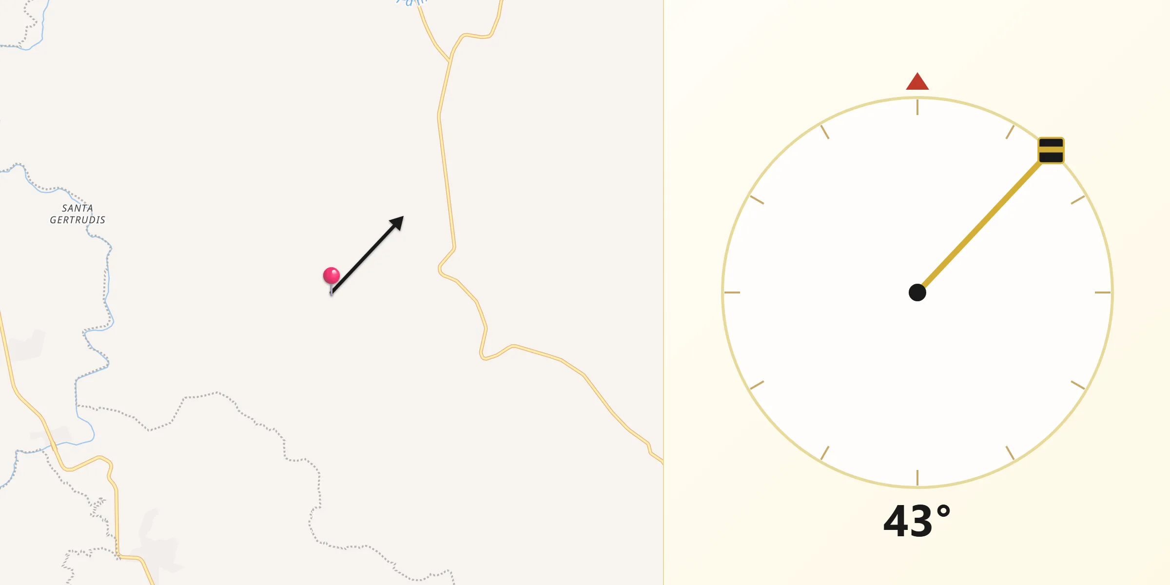 Dirección de la Qibla desde El Taray