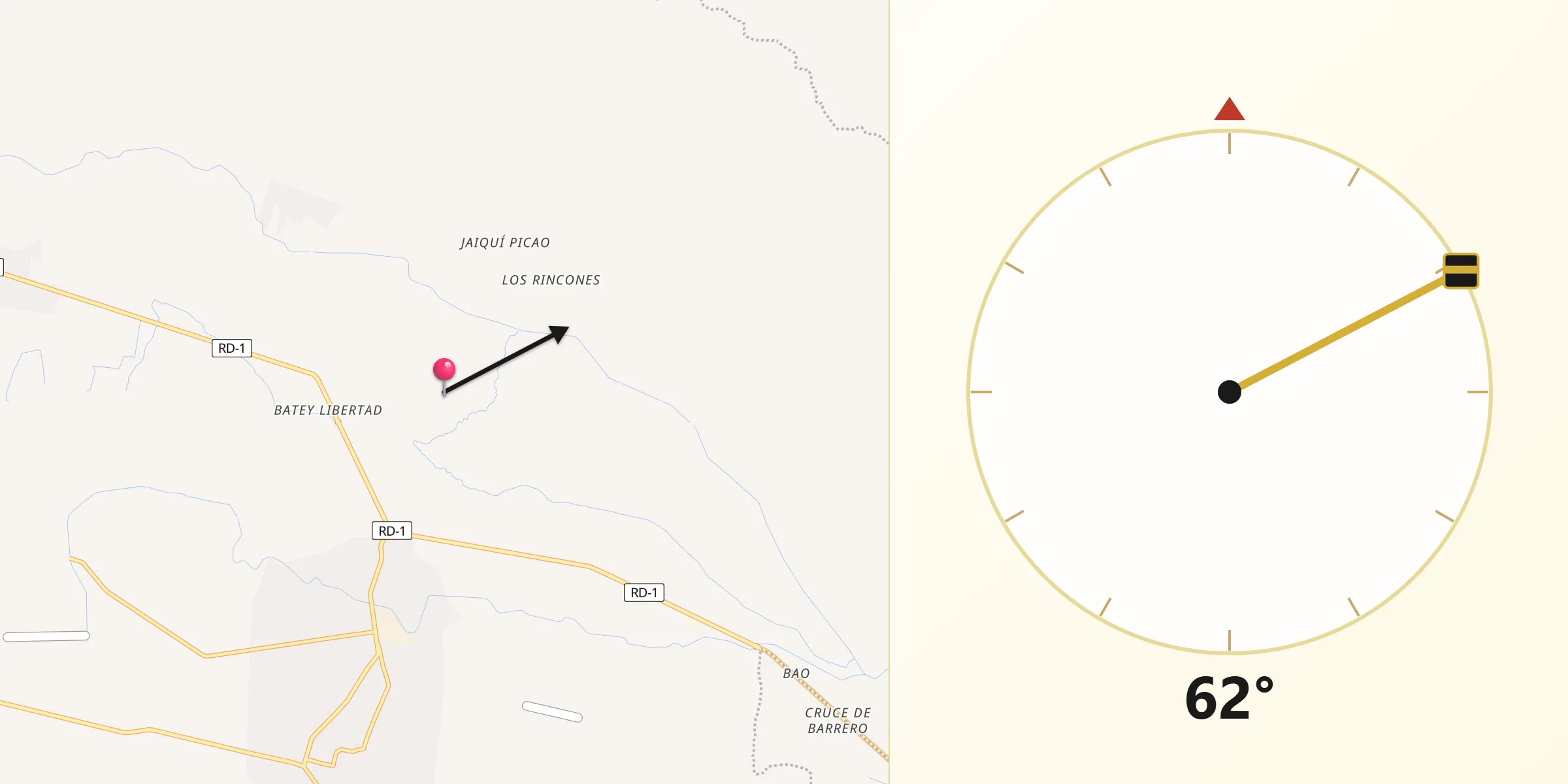 Dirección de la Qibla desde Esperanza