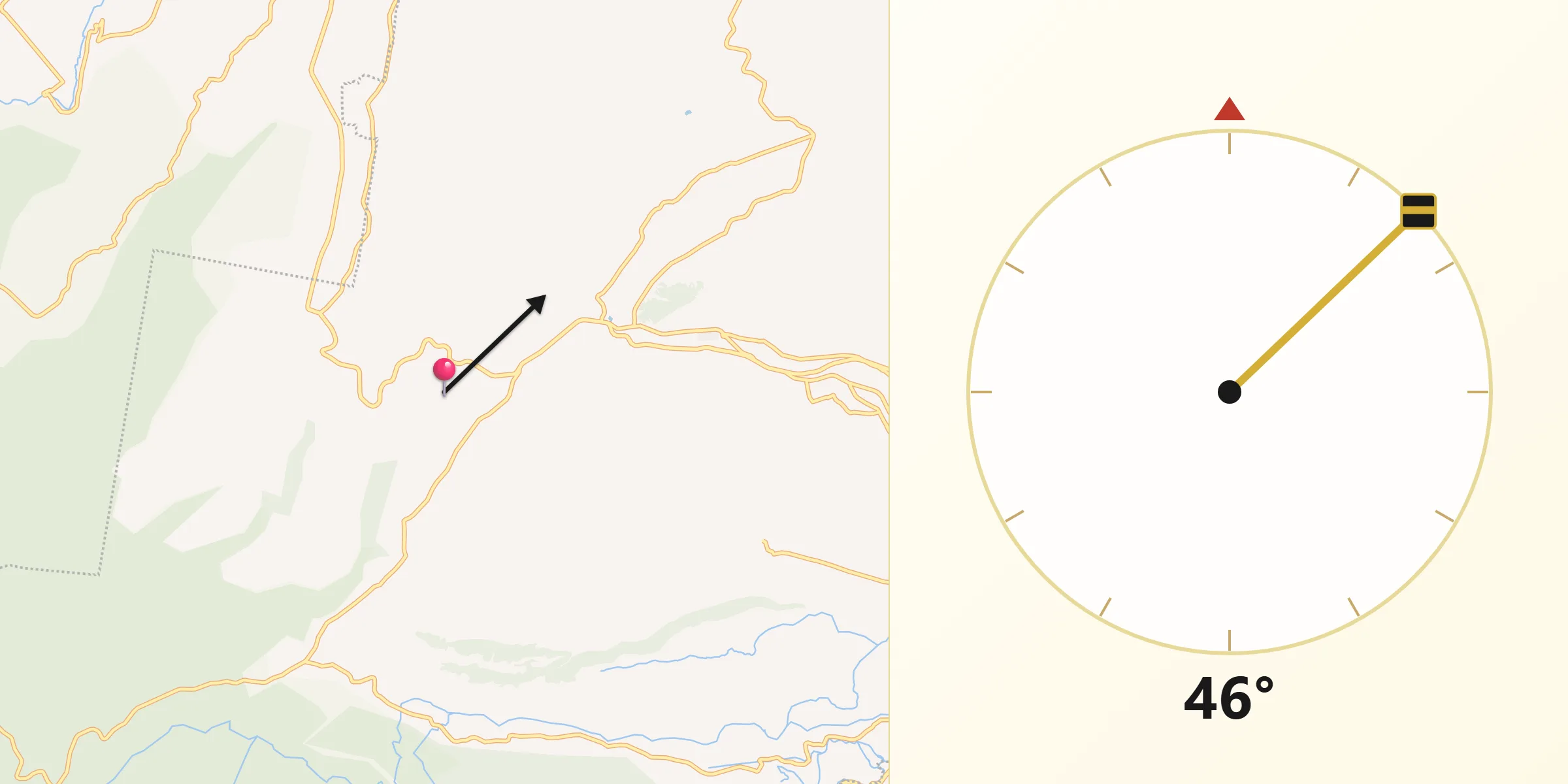 Dirección de la Qibla desde Santa María Magdalena Cahuacán