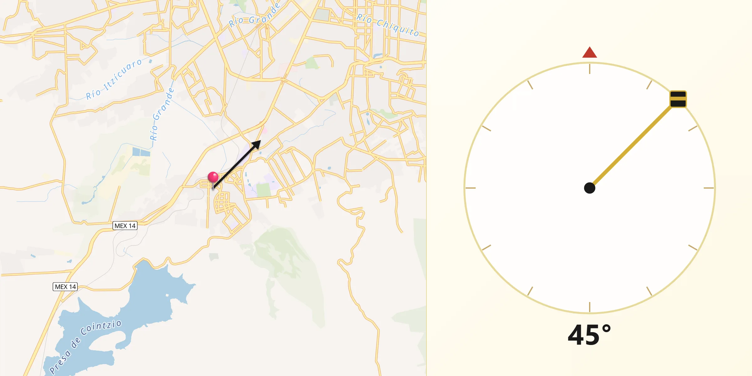 Dirección de la Qibla desde Morelos