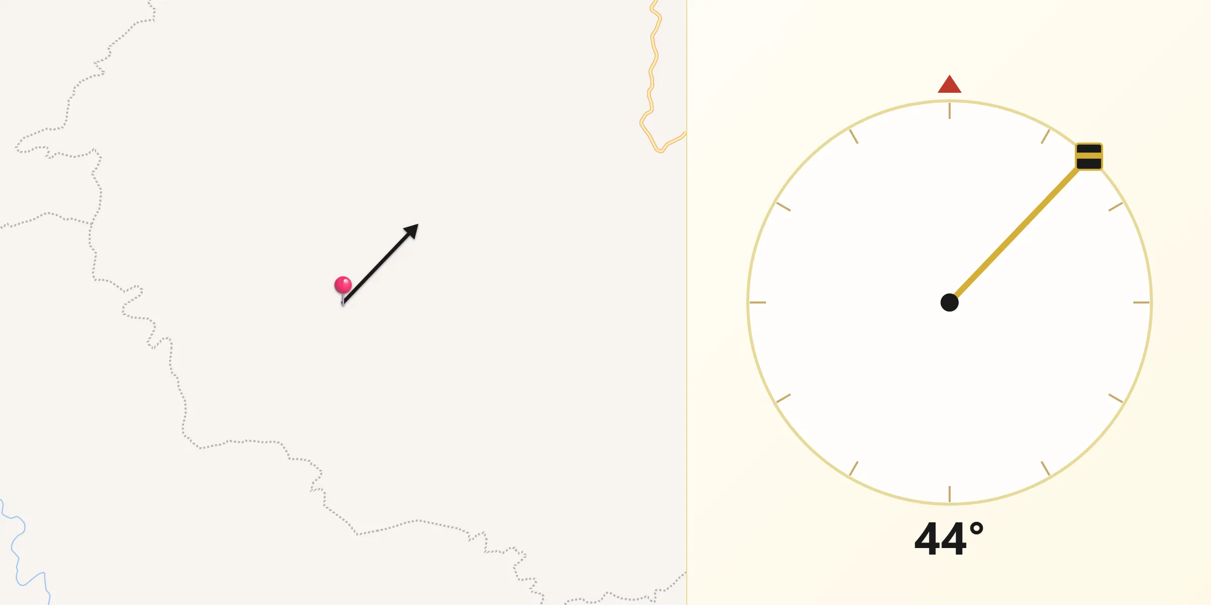 Dirección de la Qibla desde Quitupan