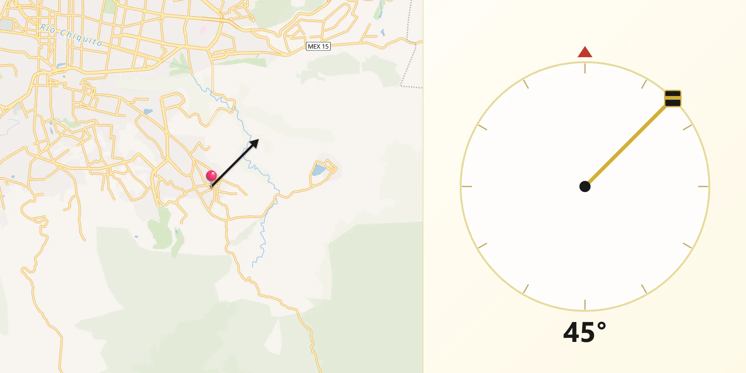 Dirección de la Qibla desde Jesús del Monte