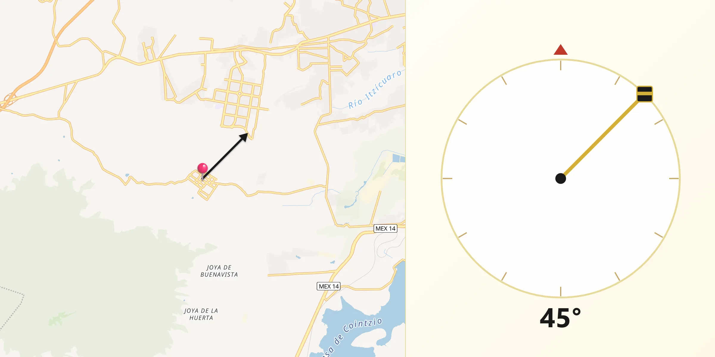 Dirección de la Qibla desde San Nicolás Obispo