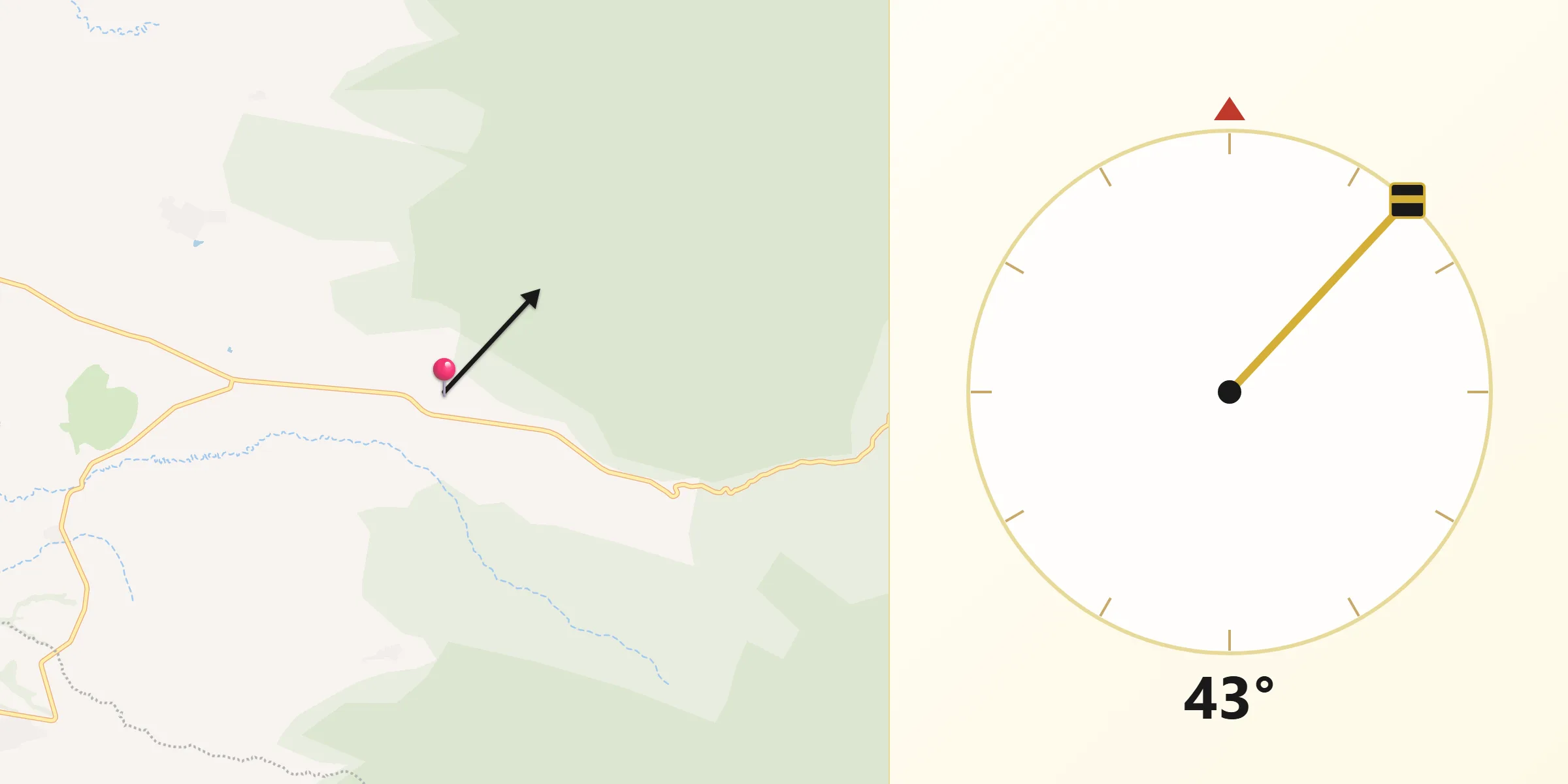 Dirección de la Qibla desde El Jazmín