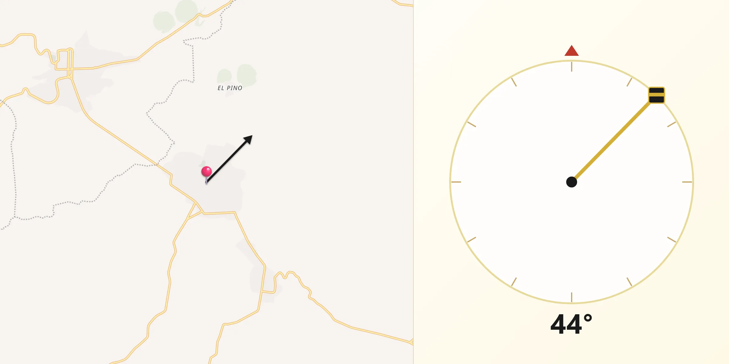 Dirección de la Qibla desde Nahuatzén