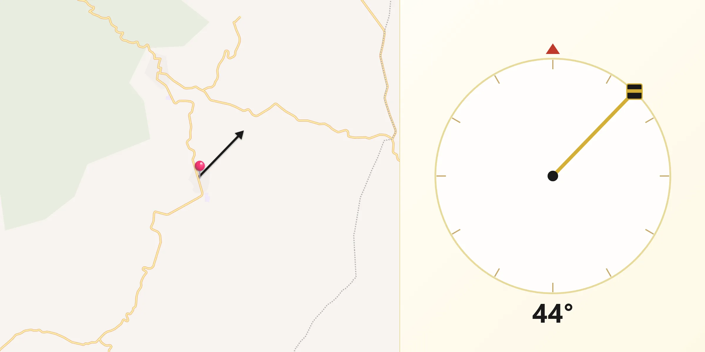 Dirección de la Qibla desde Zicuicho