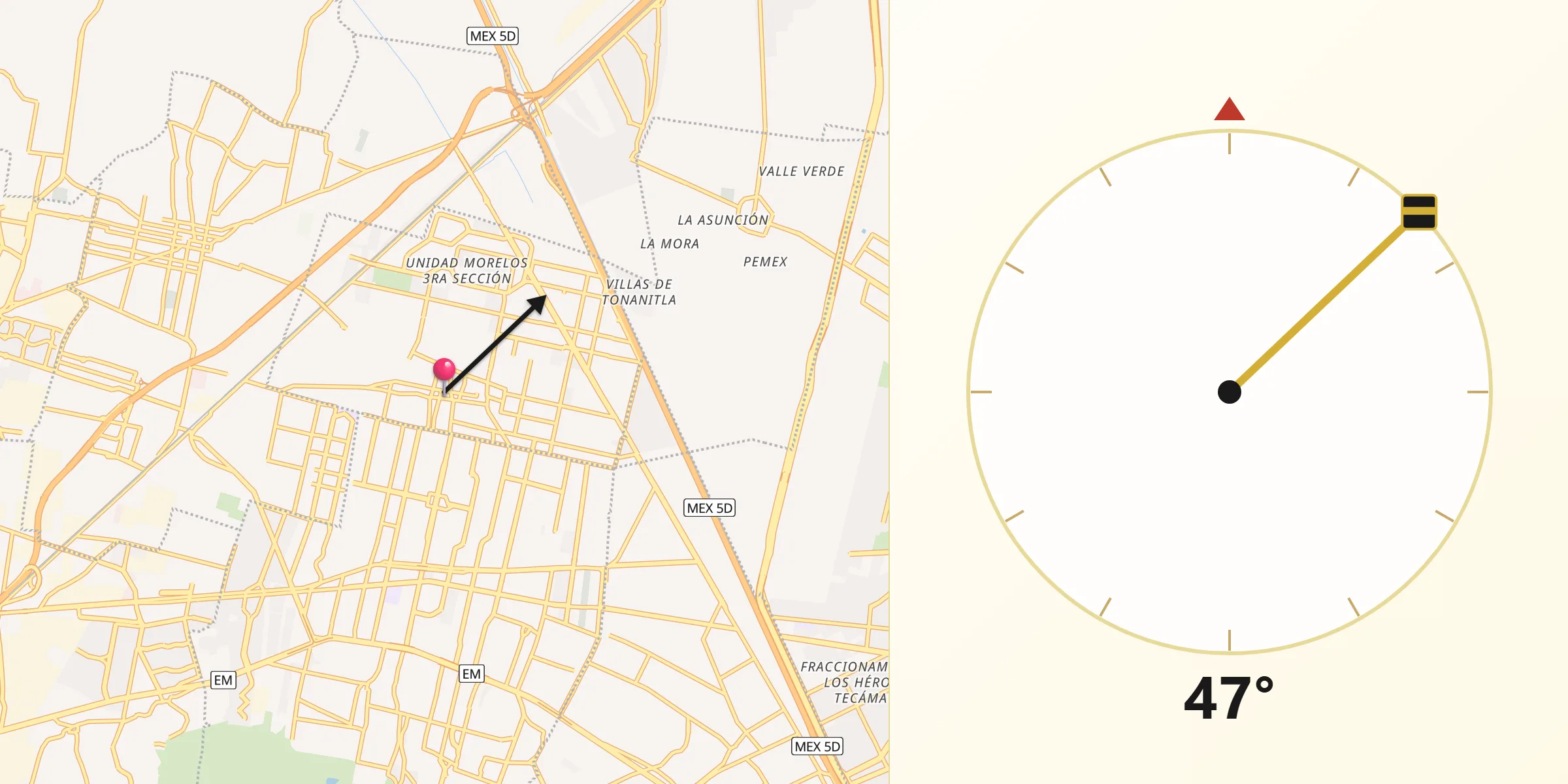 Dirección de la Qibla desde San Pablo