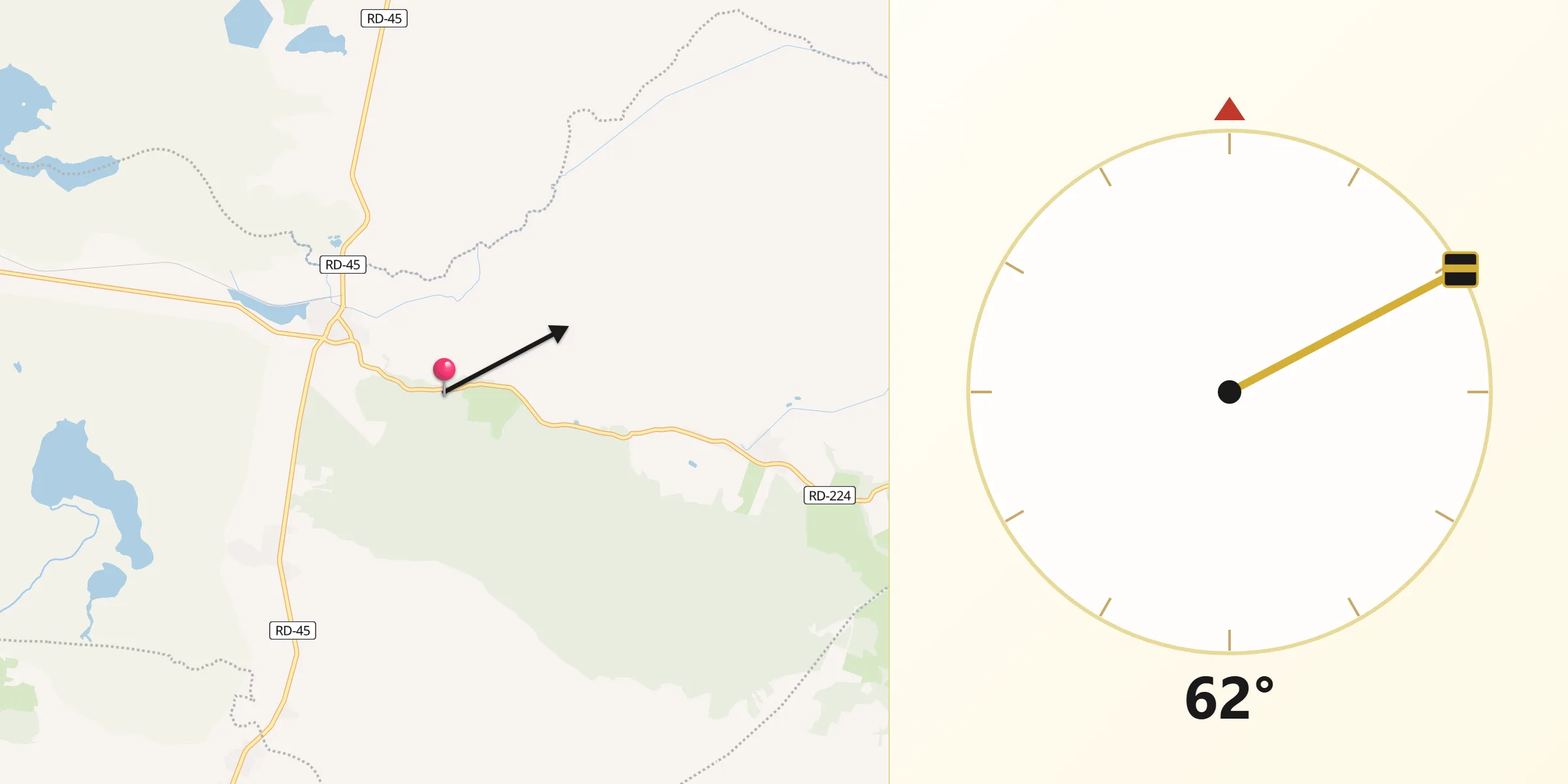 Dirección de la Qibla desde Pepillo Salcedo