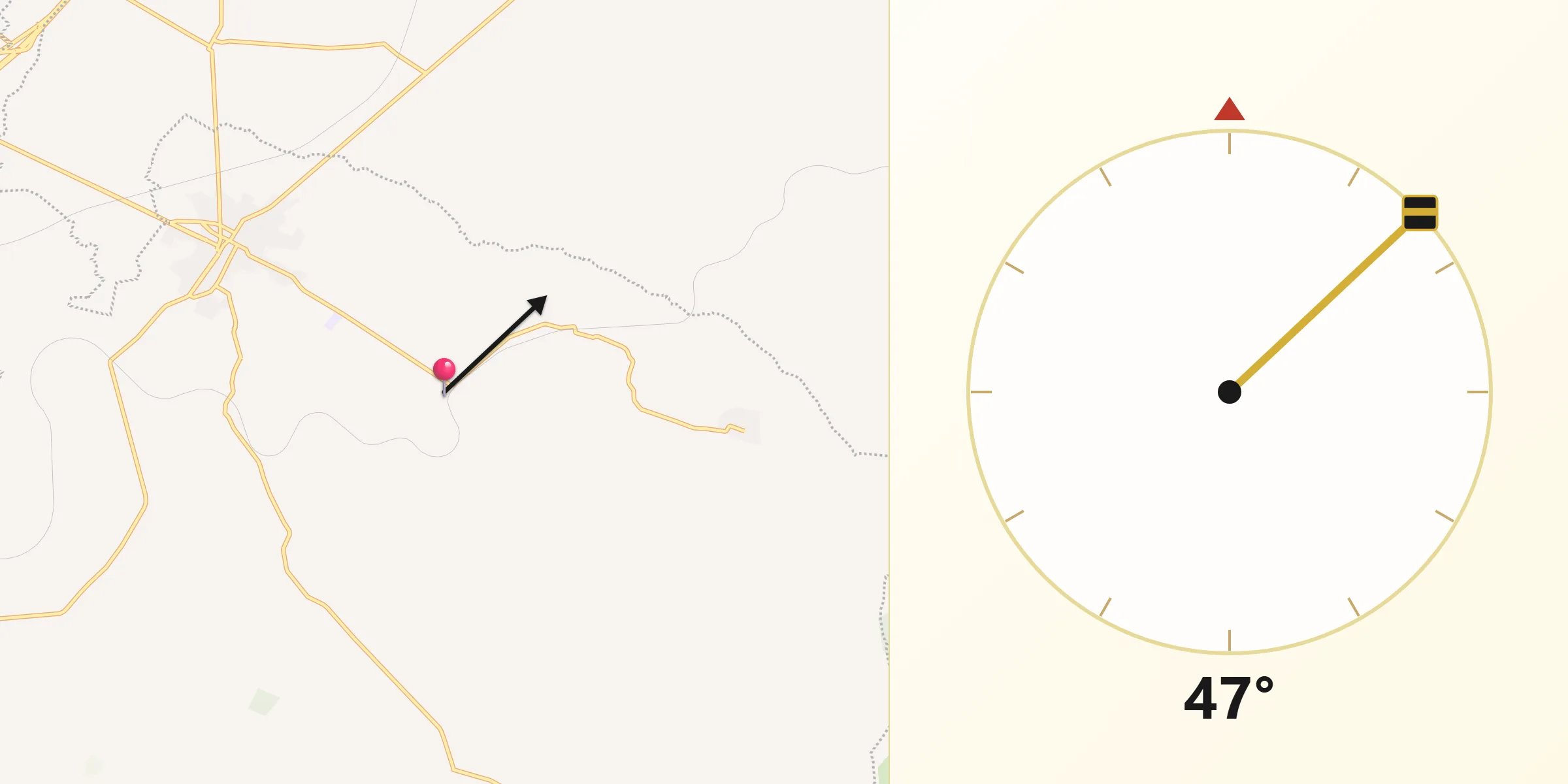 Dirección de la Qibla desde San Martín Ahuatepec