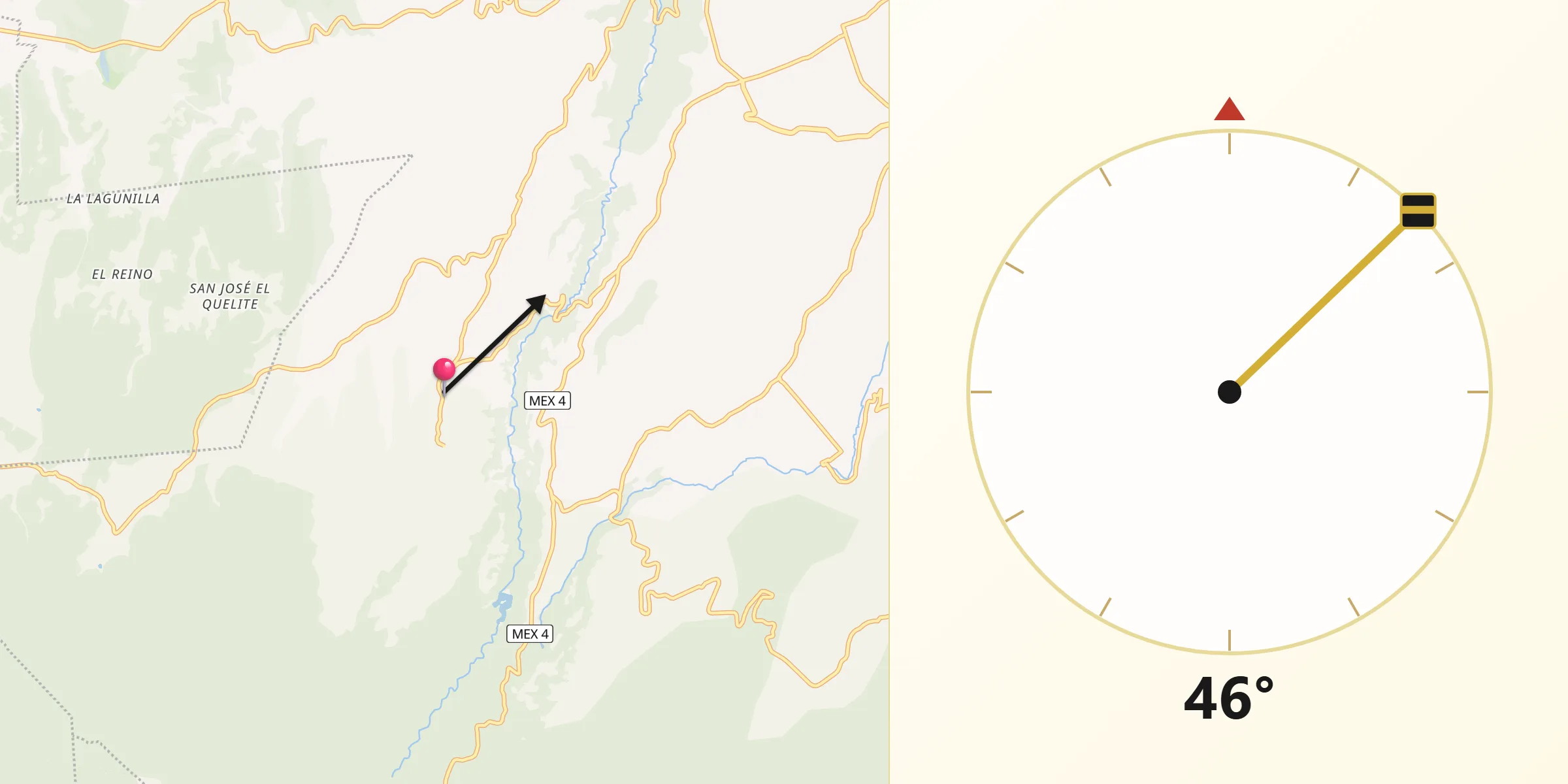 Dirección de la Qibla desde La Esperanza