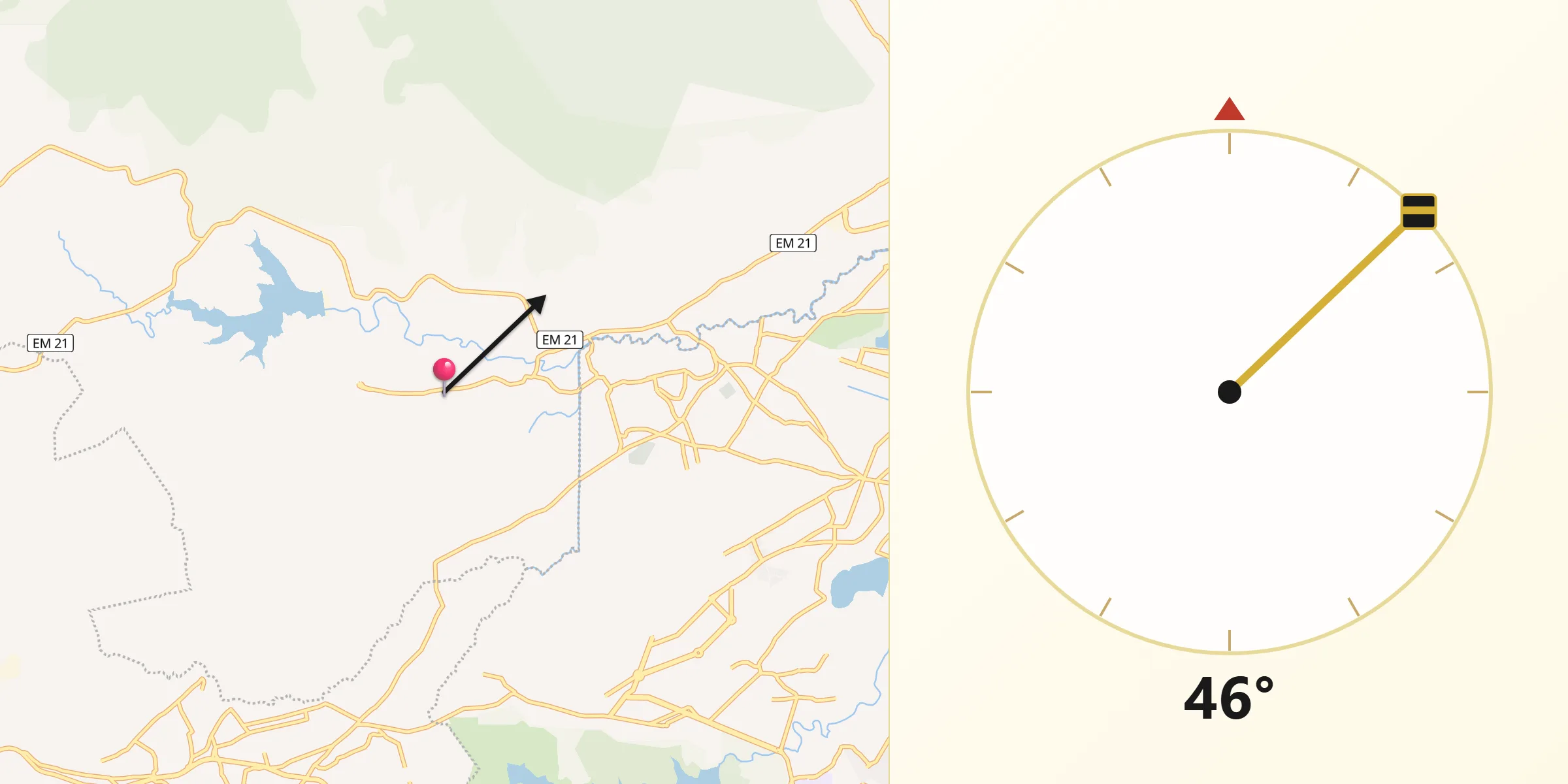 Dirección de la Qibla desde Santiago Cuautlalpan